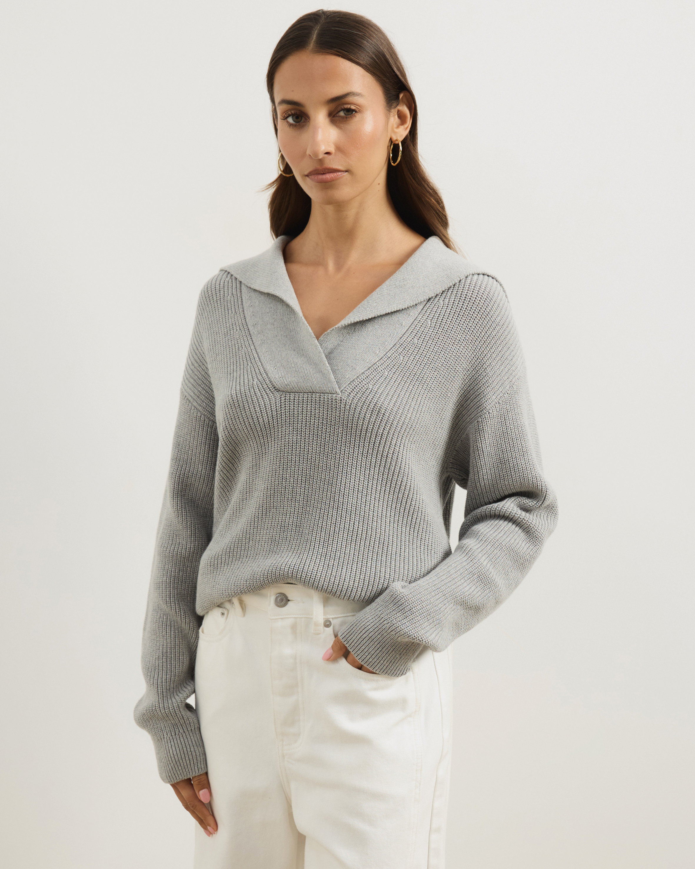 Natalie Oversized V-Neck Knit Jumper