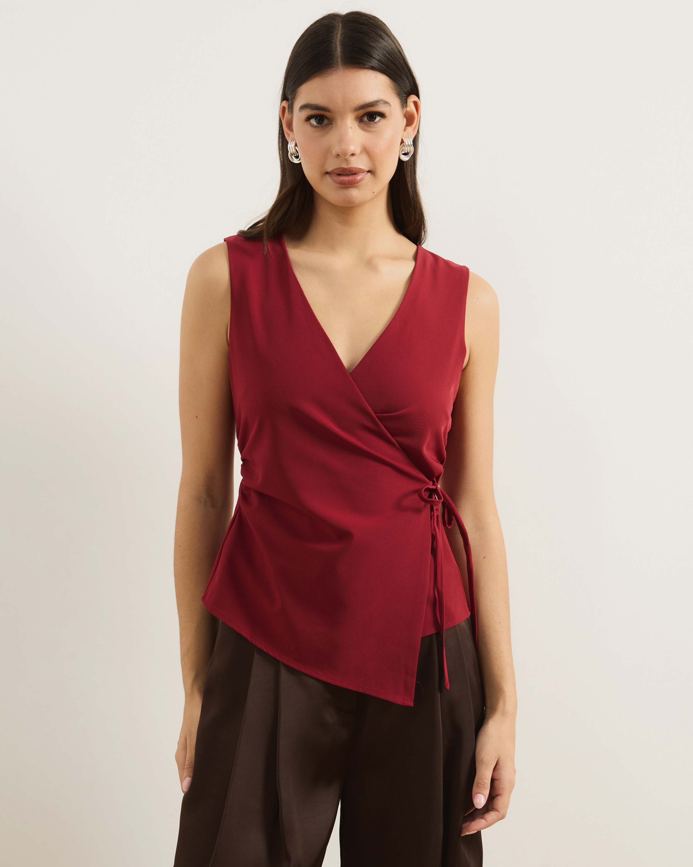 Ellie Wrap Waist Vest Top