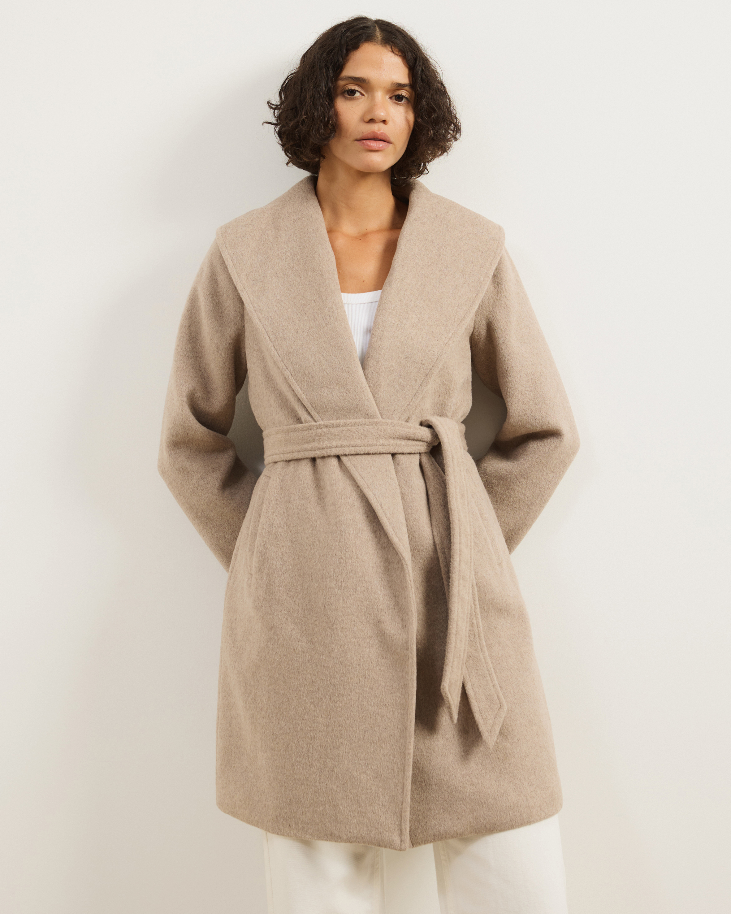 Dune Wool Blend Shawl Collar Coat