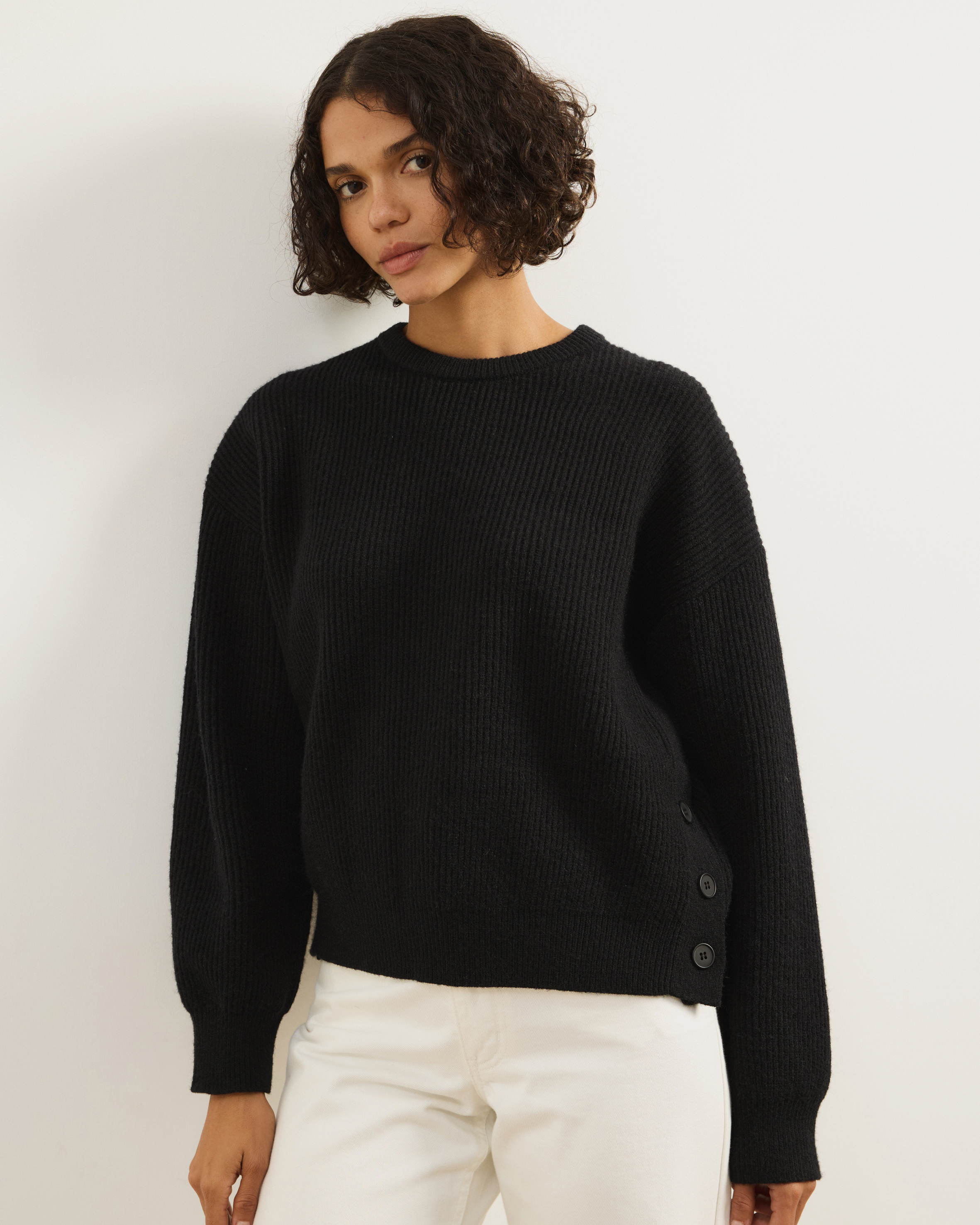 Rory Button Detail Crew Neck Jumper