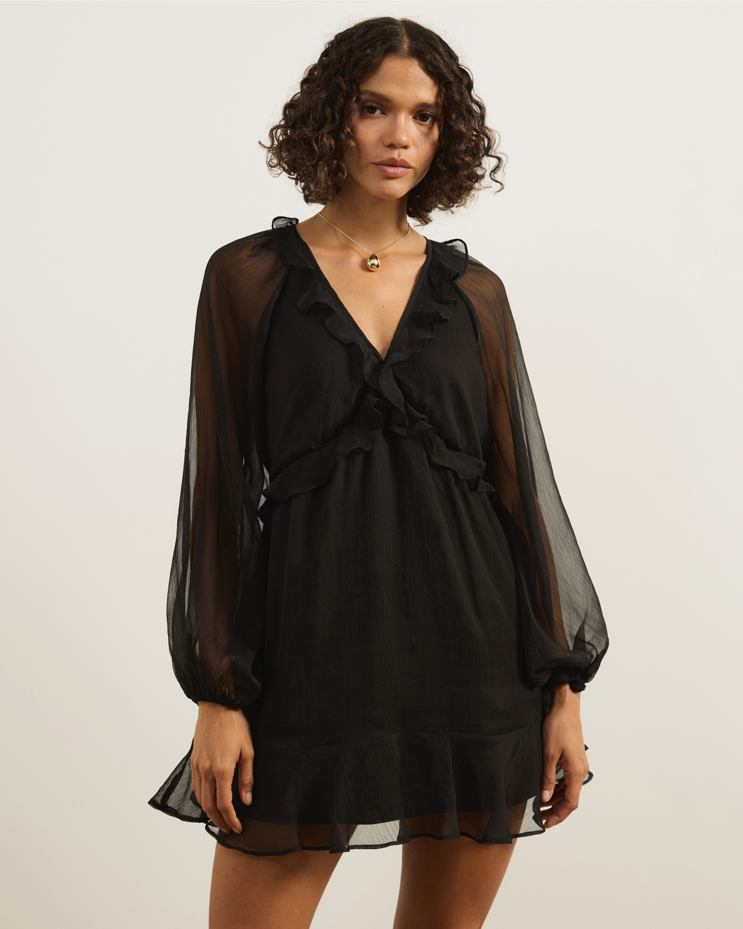 Benni Boho Mini Dress With Ruffle Detail