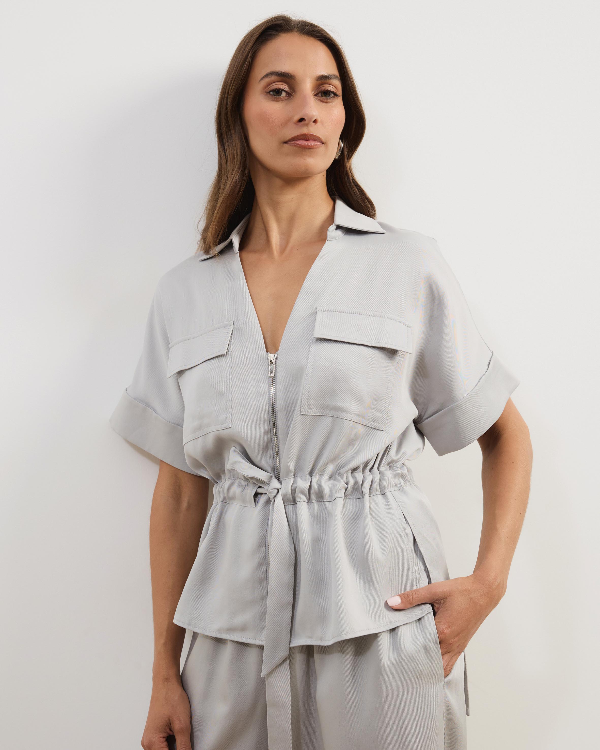 Viola Shirt With Adjustable Drawstring At Waist