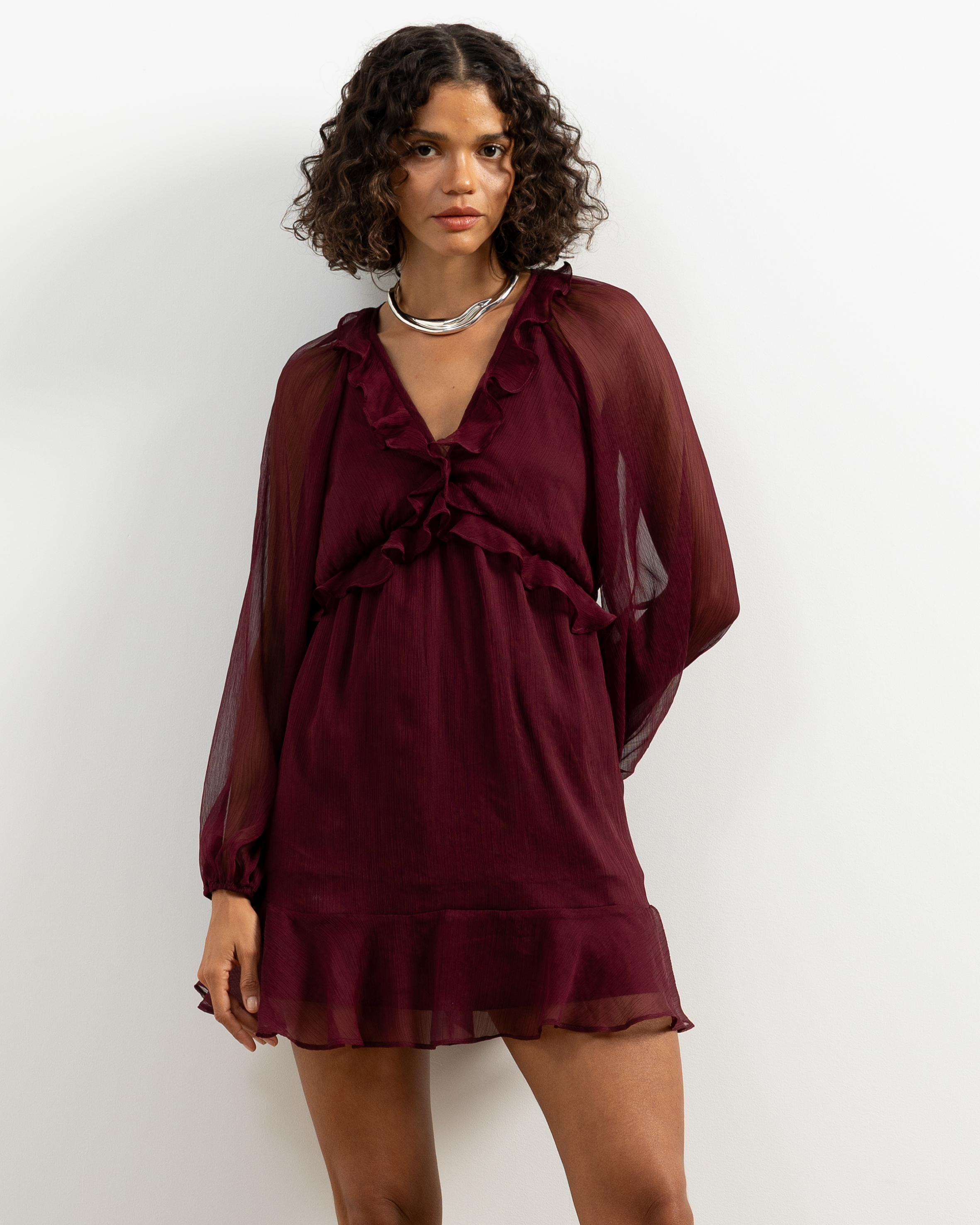 Benni Boho Mini Dress With Ruffle Detail