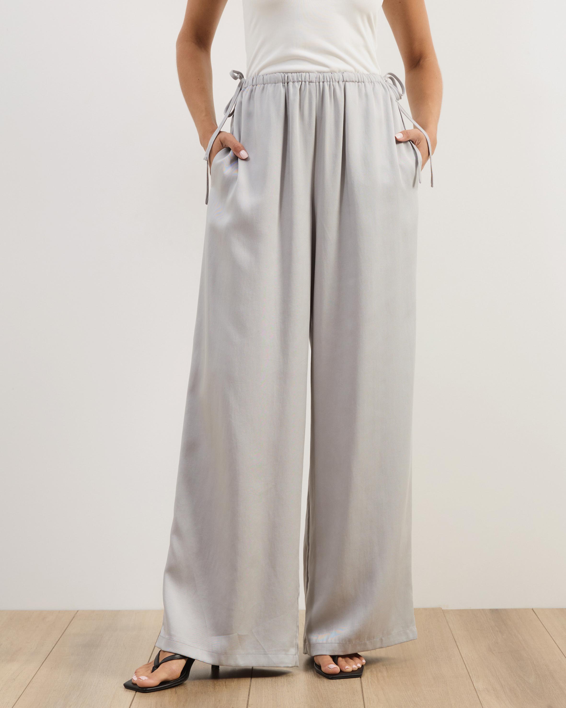 Viola Wide Leg Tie Detail Pants