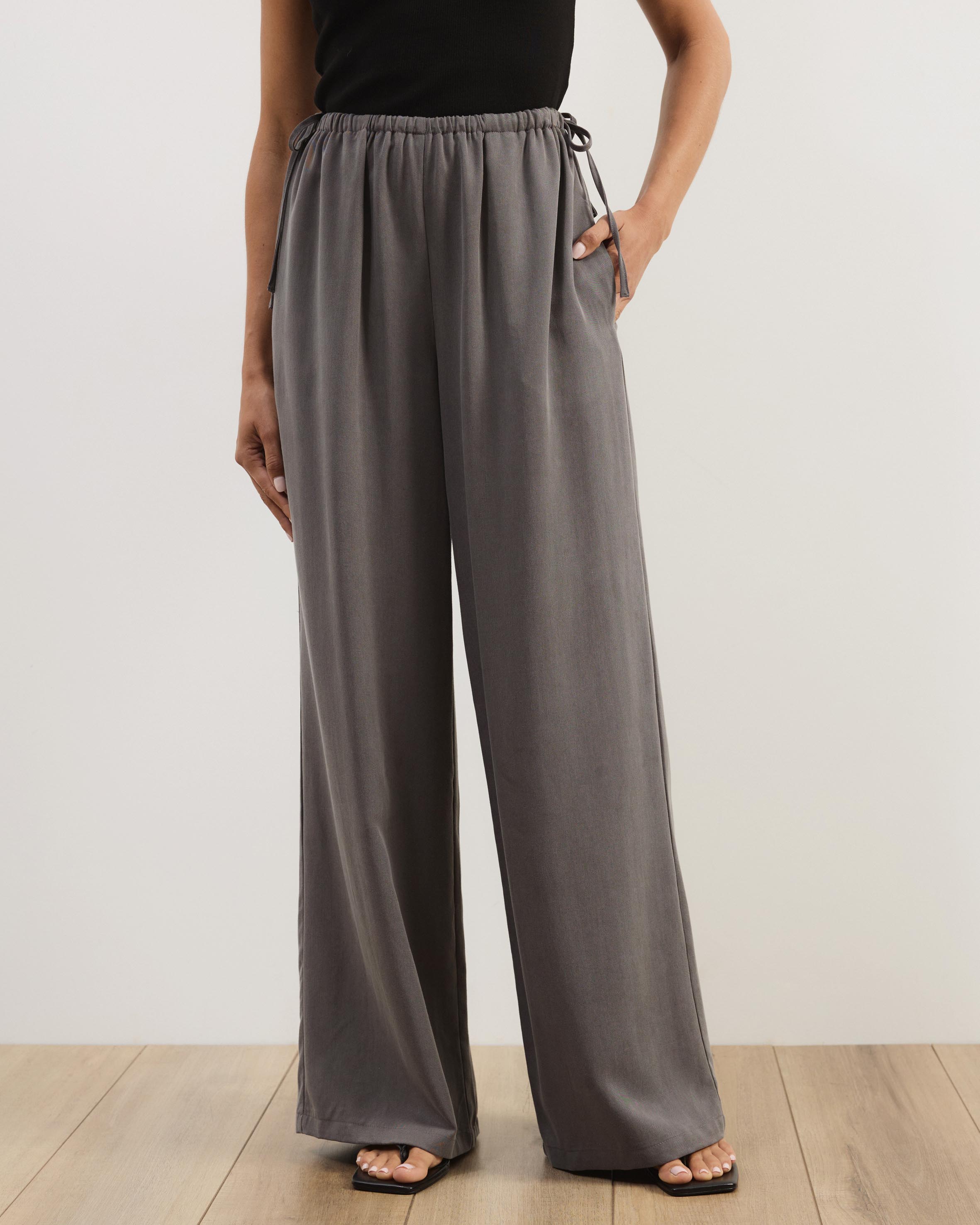 Viola Wide Leg Tie Detail Pants