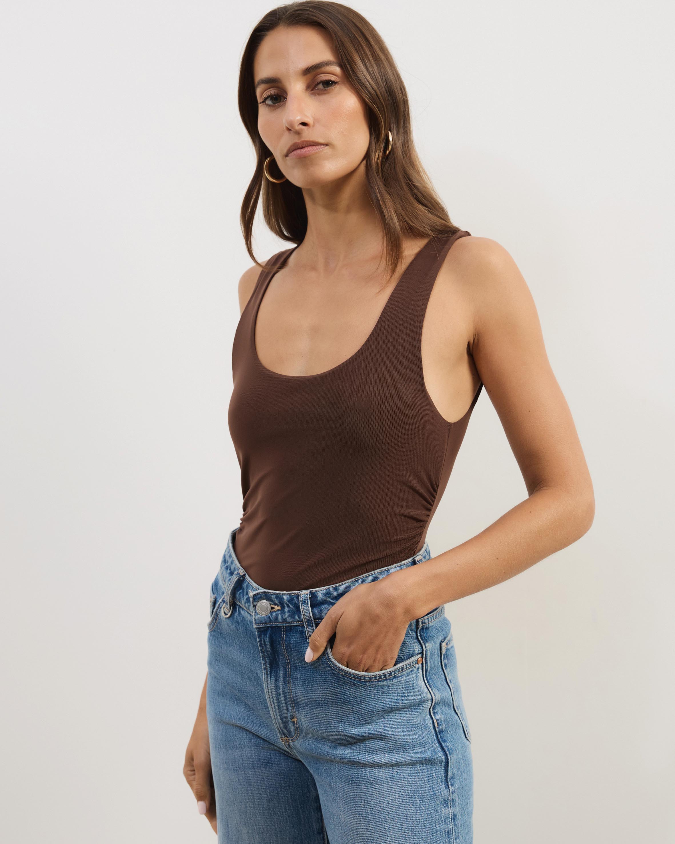 Skye Scoop Neck Mesh Tank