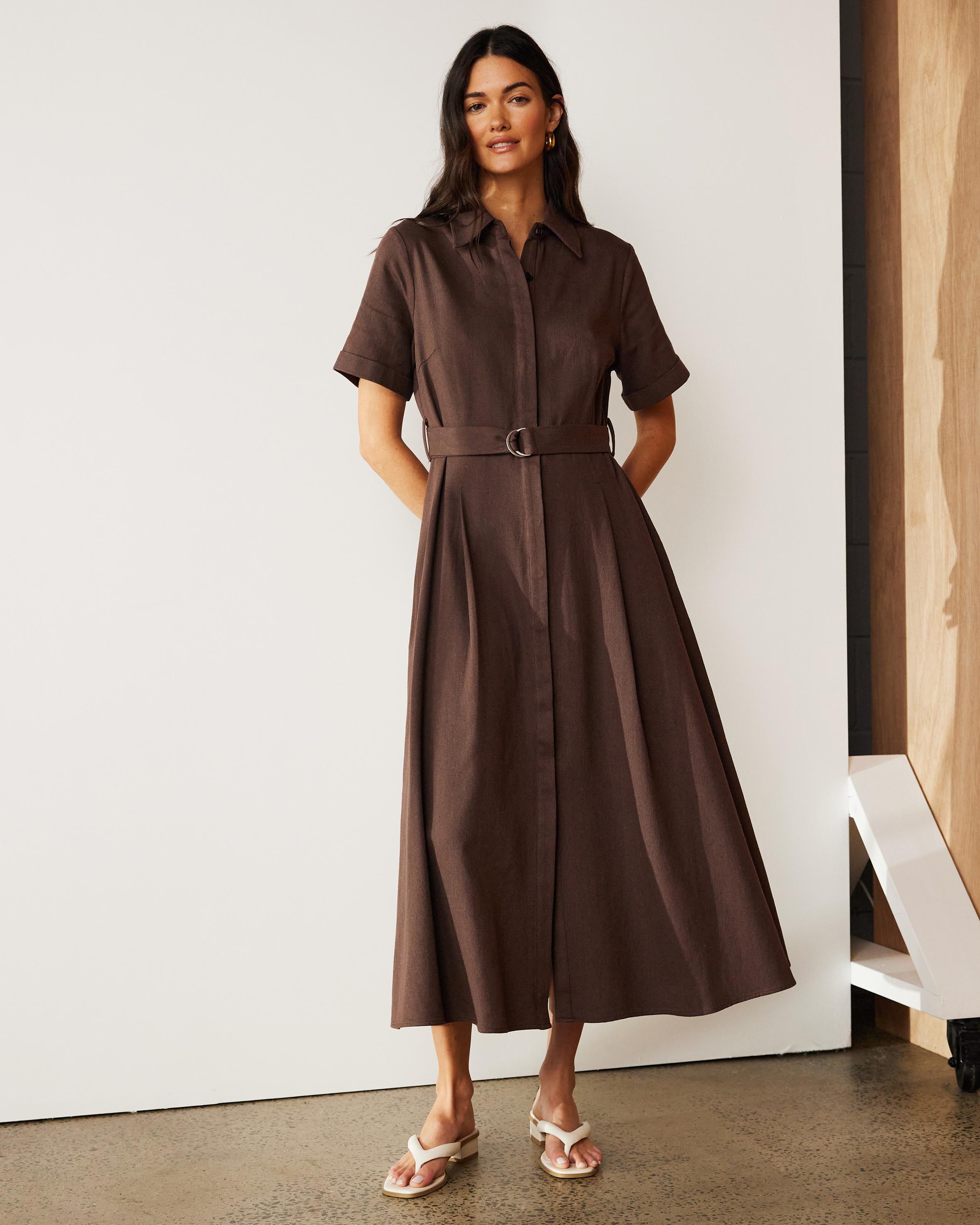 Eden Cotton Twill Midi Dress
