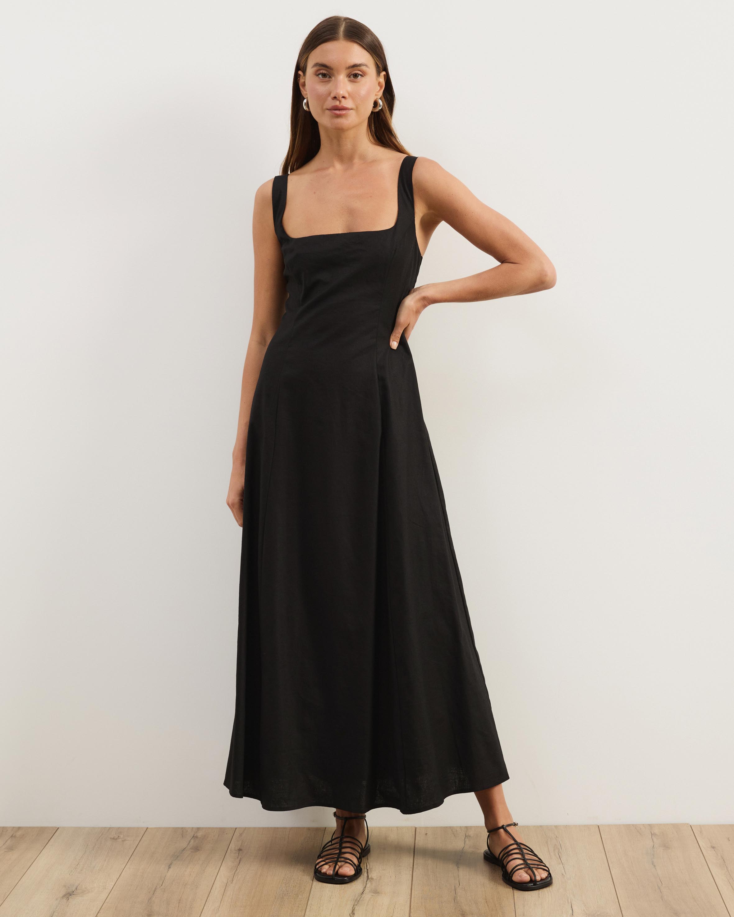 Pippa Sleeveless Linen Blend Midi Dress