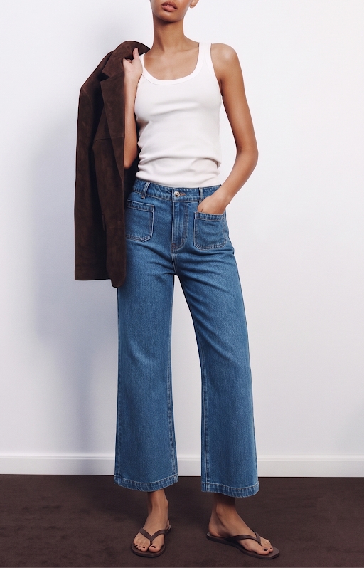 Luella High Rise Crop Flare Jeans
