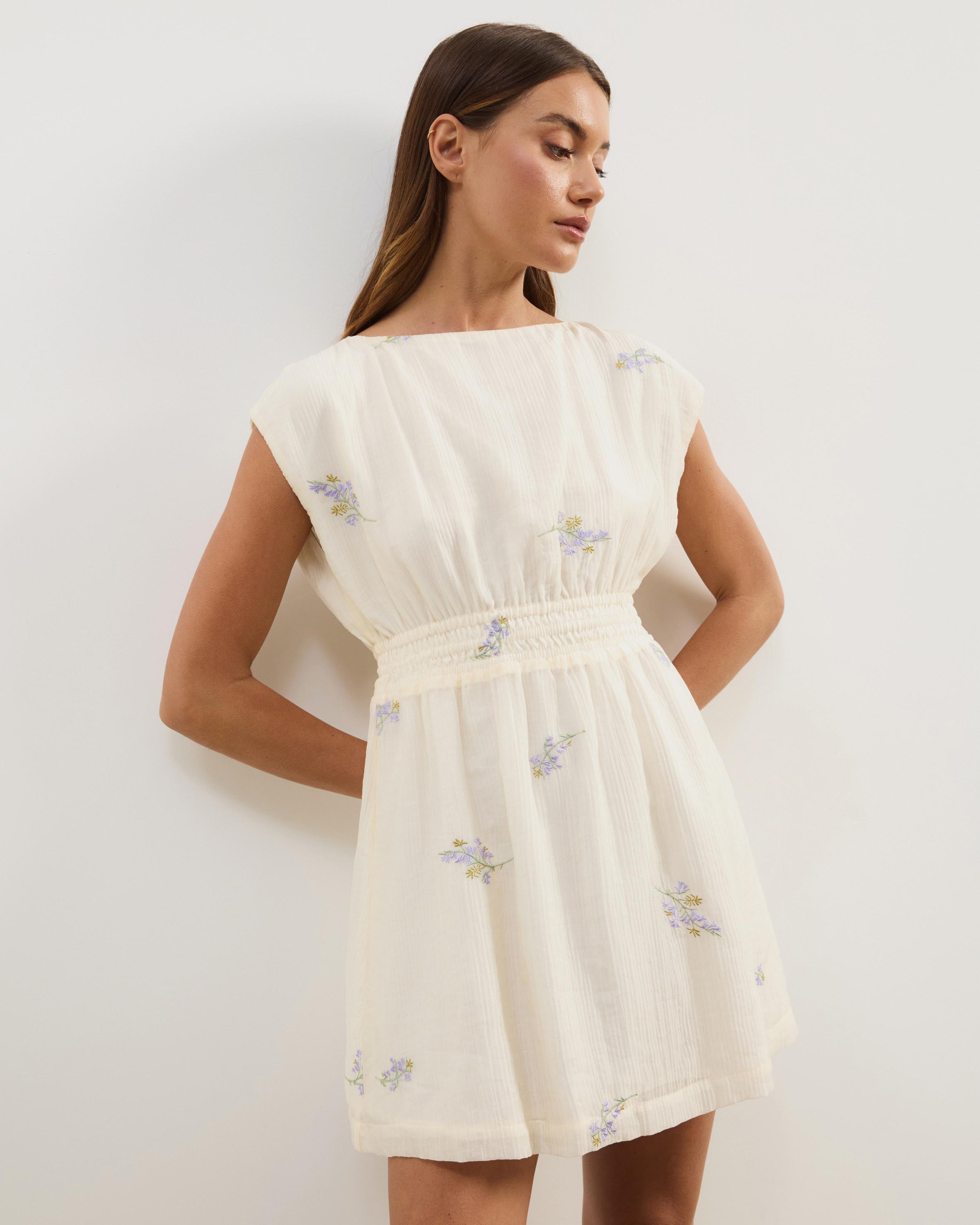 Embroidered Mini Dress