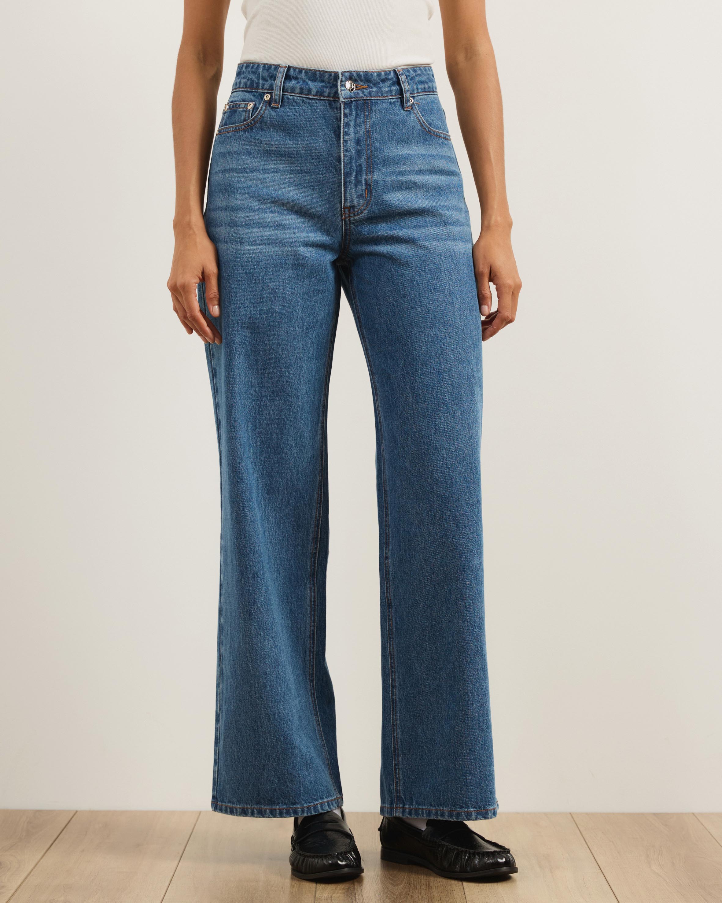 Kendal Mid Rise Relaxed Jeans