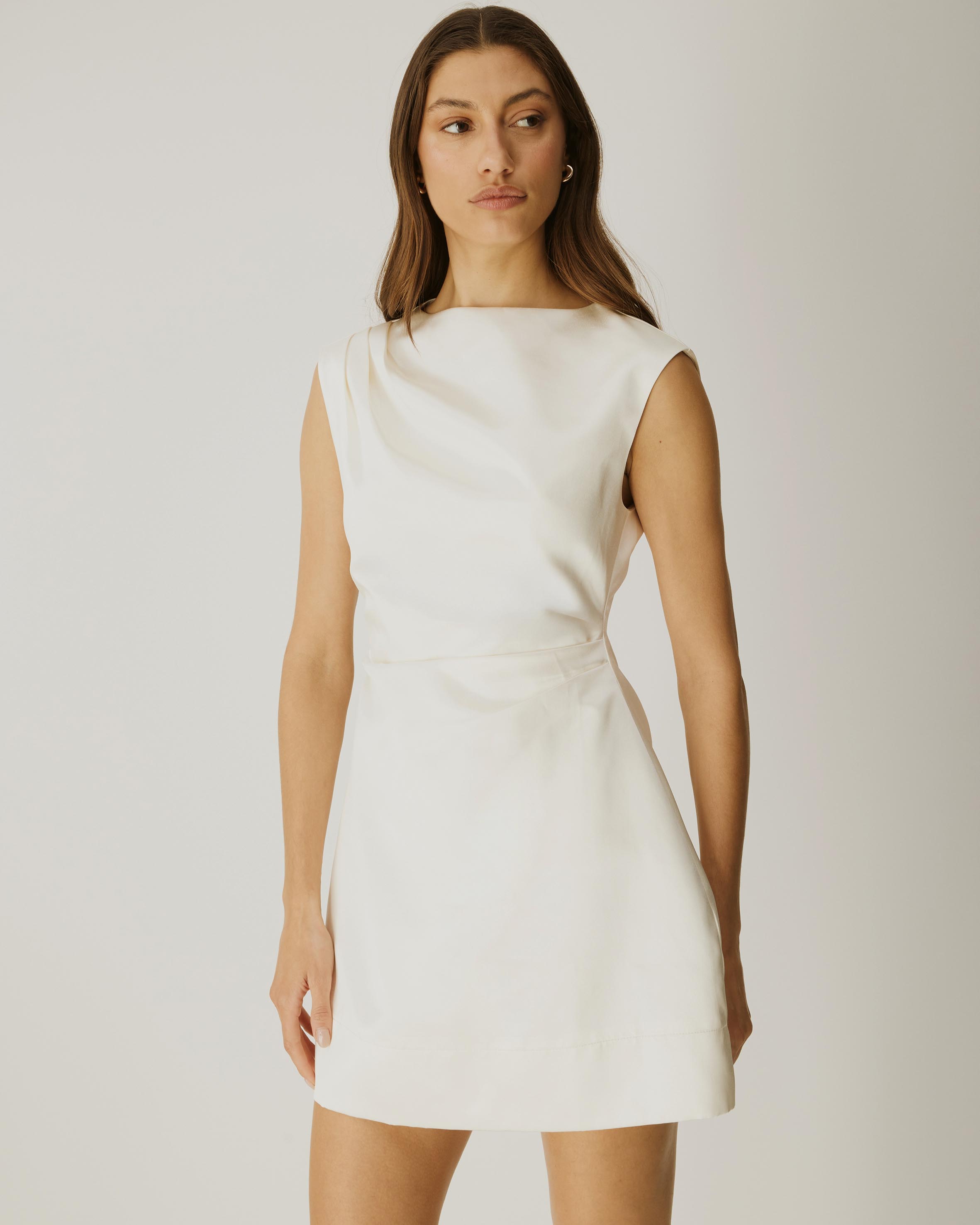 Rosie Structured Satin Mini Dress