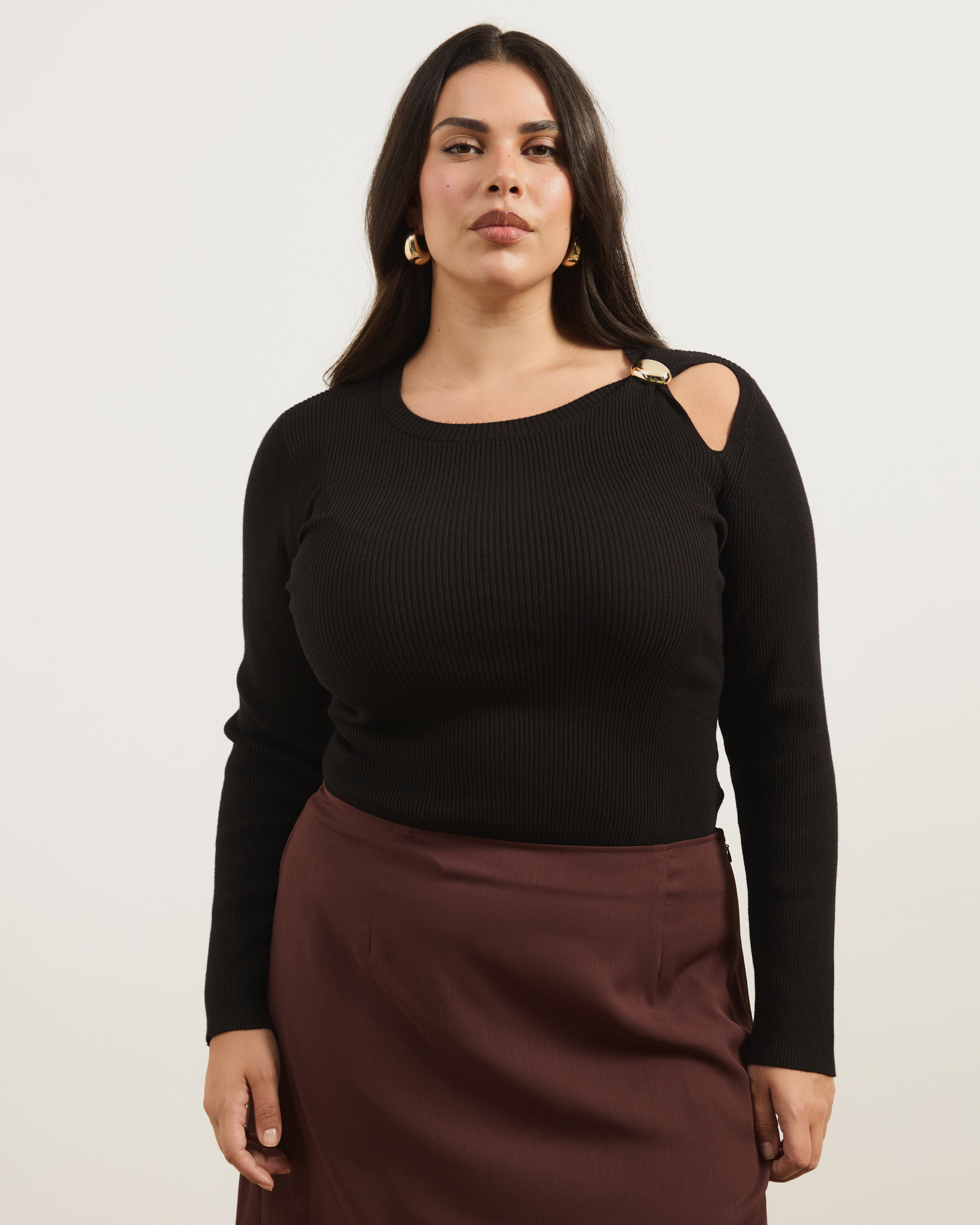 Kaia Long Sleeve Rib Knit Top