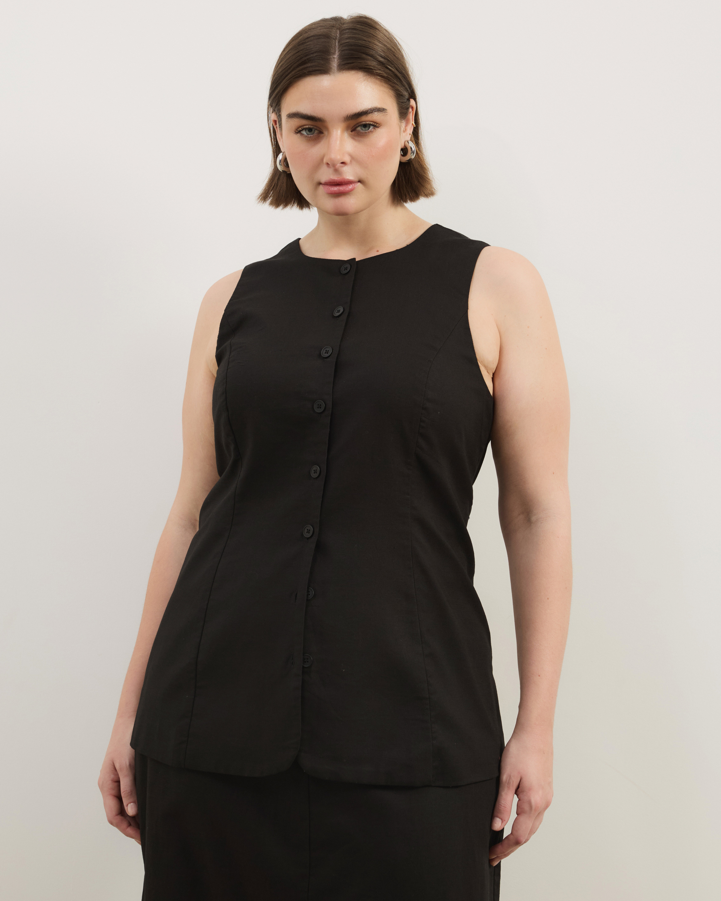 Heidi Linen Longline Vest