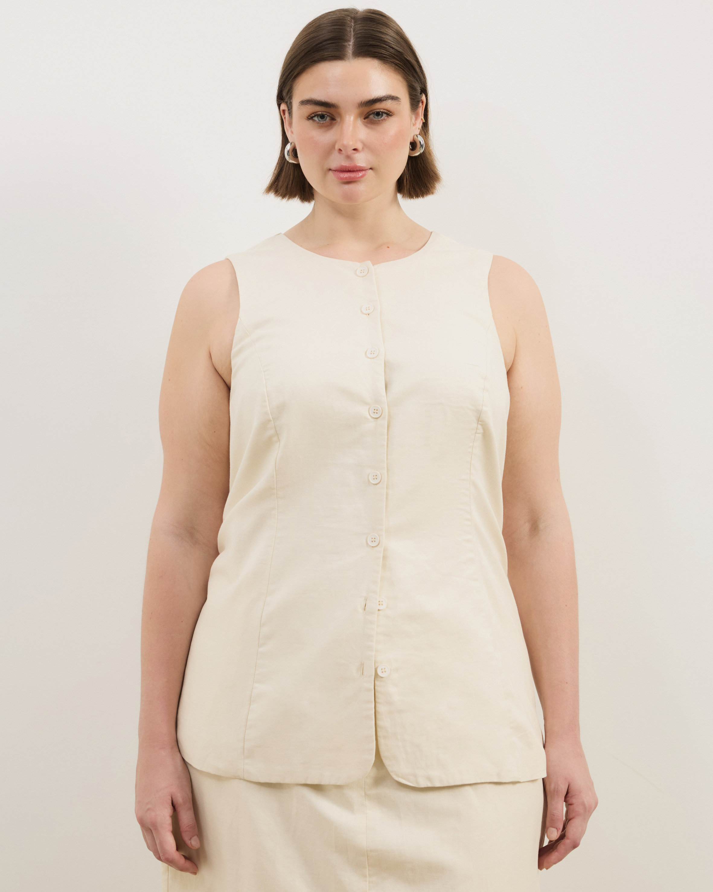 Heidi Linen Longline Vest