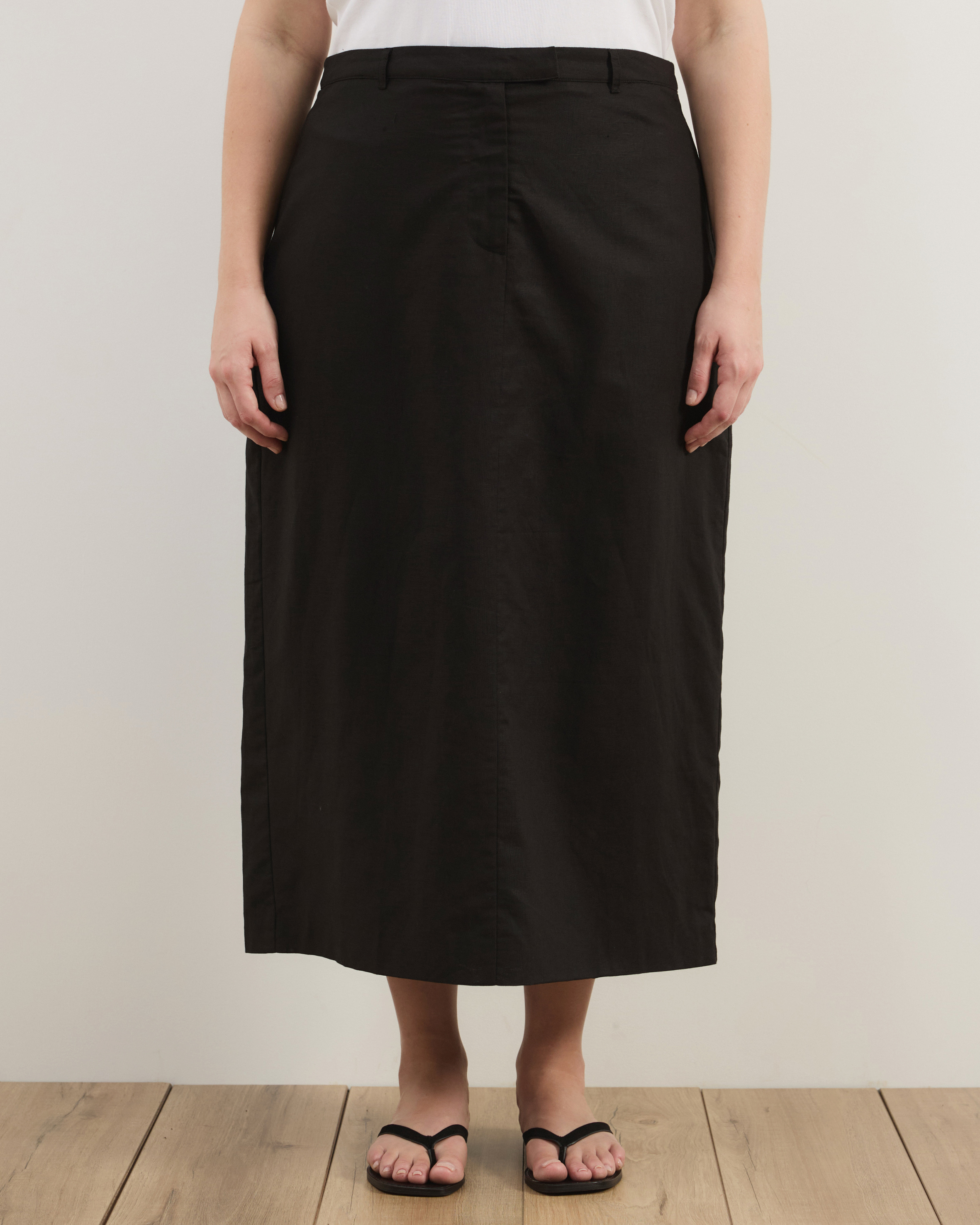 Heidi Linen Blend Midi Skirt