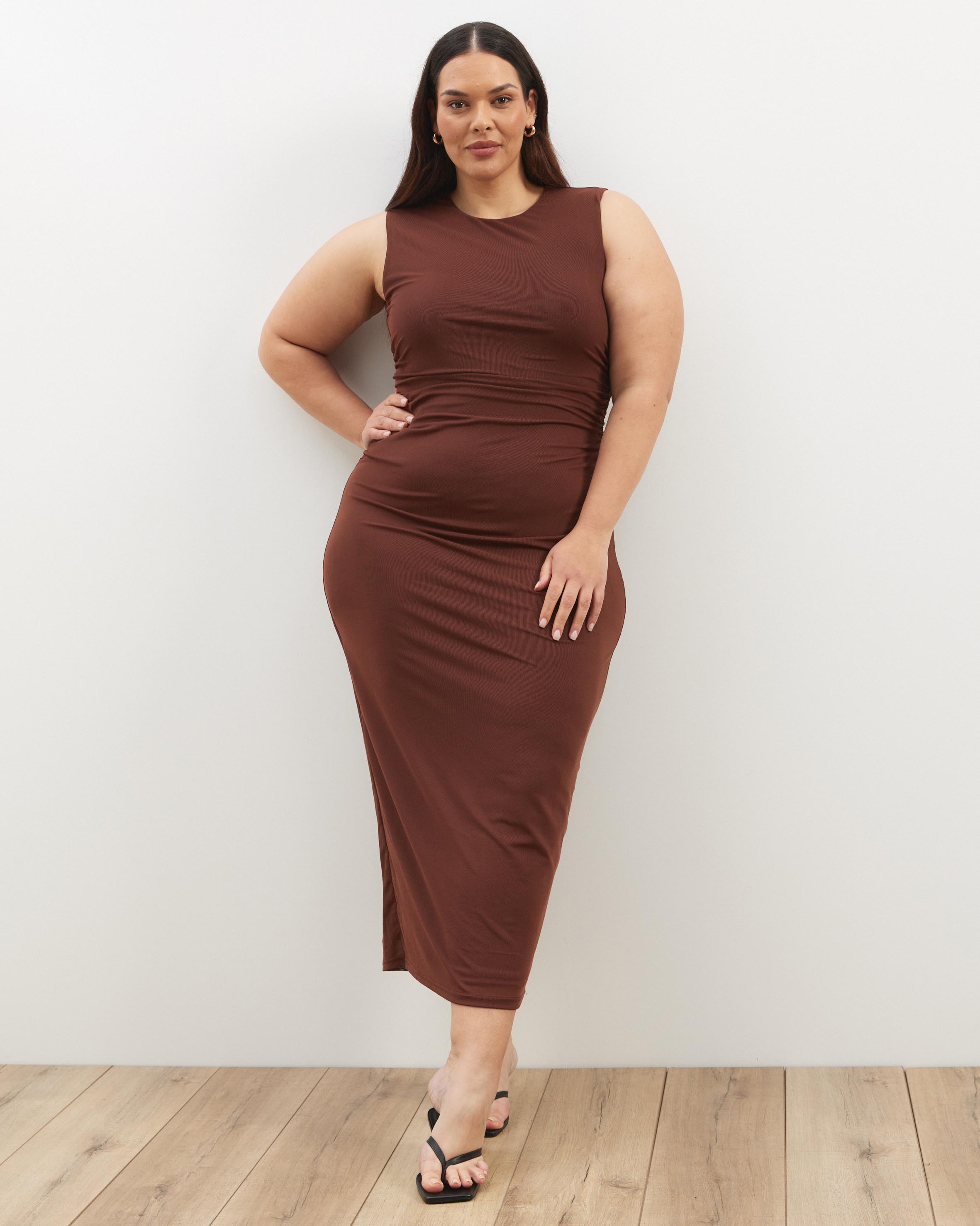 Priya Sleeveless Mesh Maxi Dress