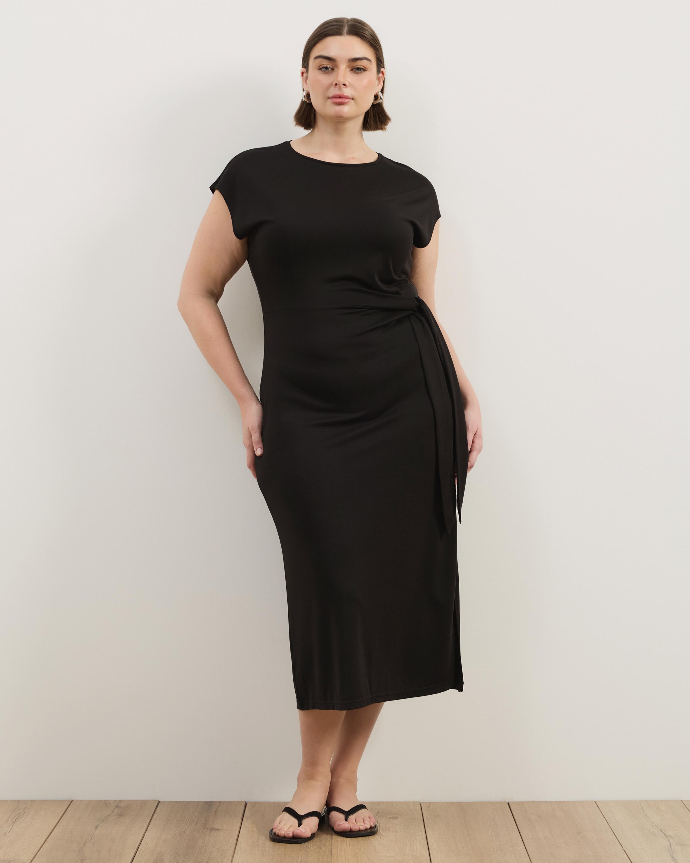 Lottie Side Tie Midi Dress