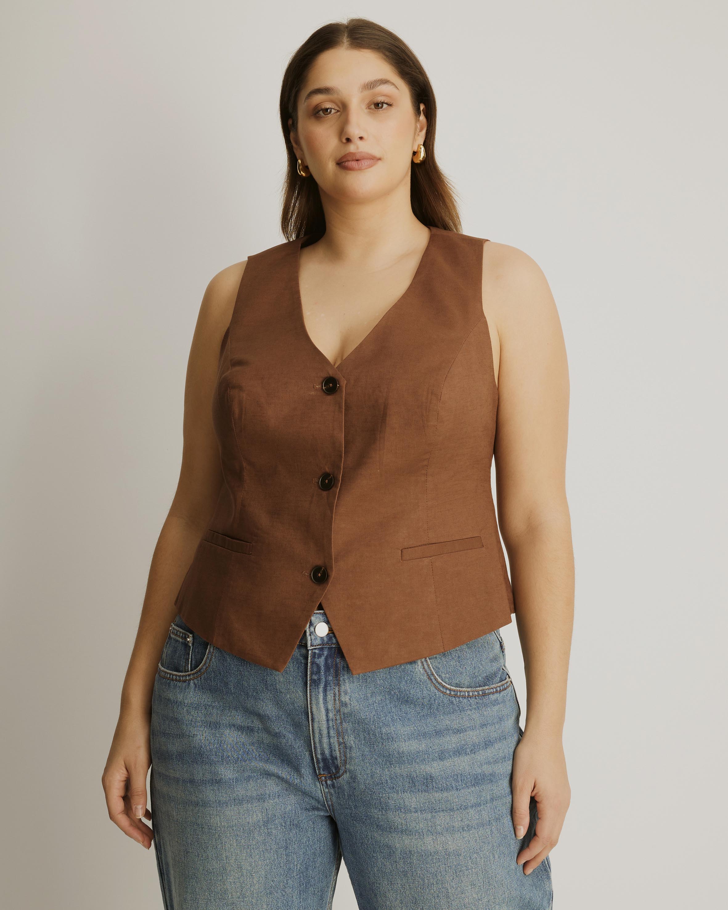 Yasmin Linen Blend Vest