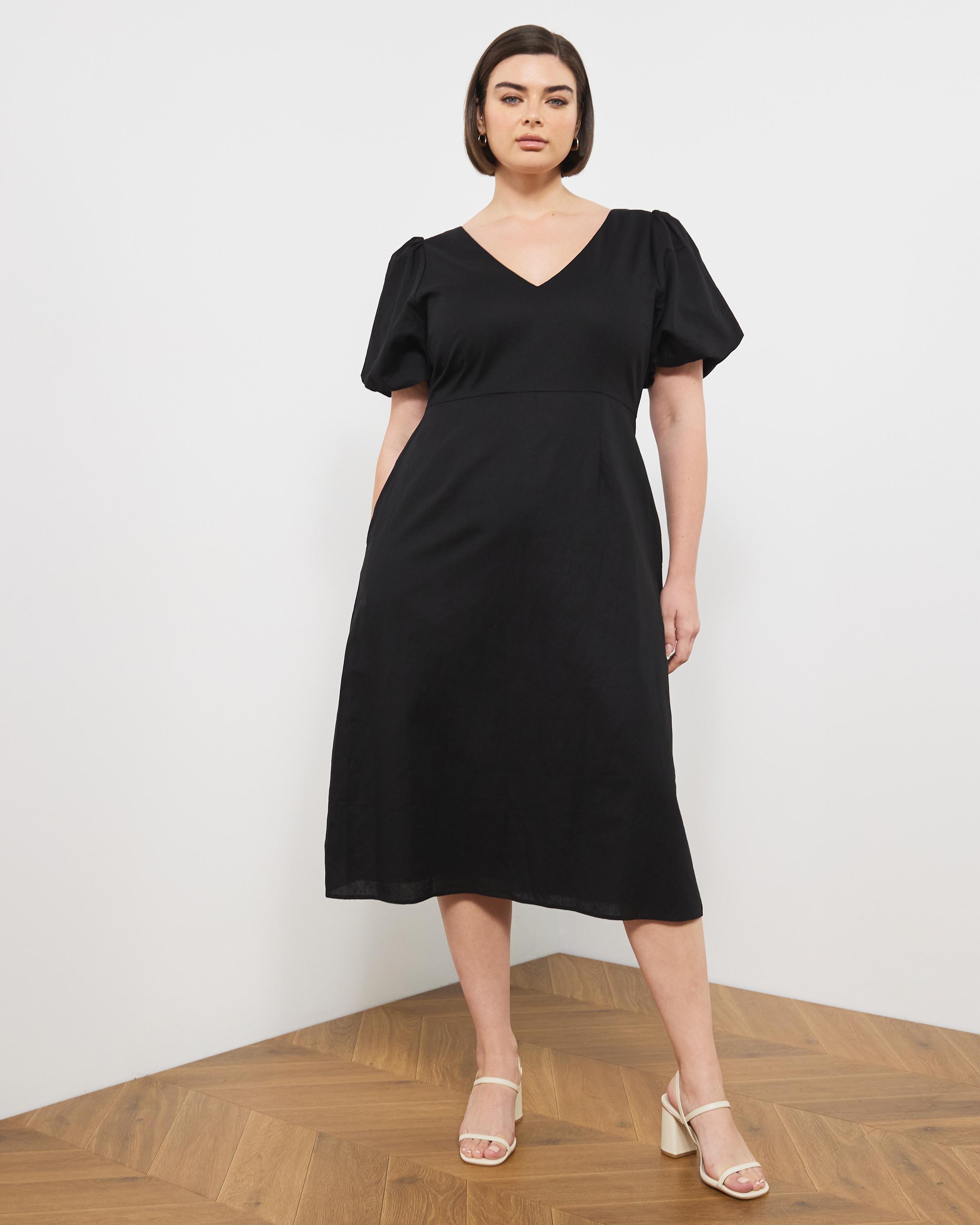 Costa Rica Linen Blend Midi Dress