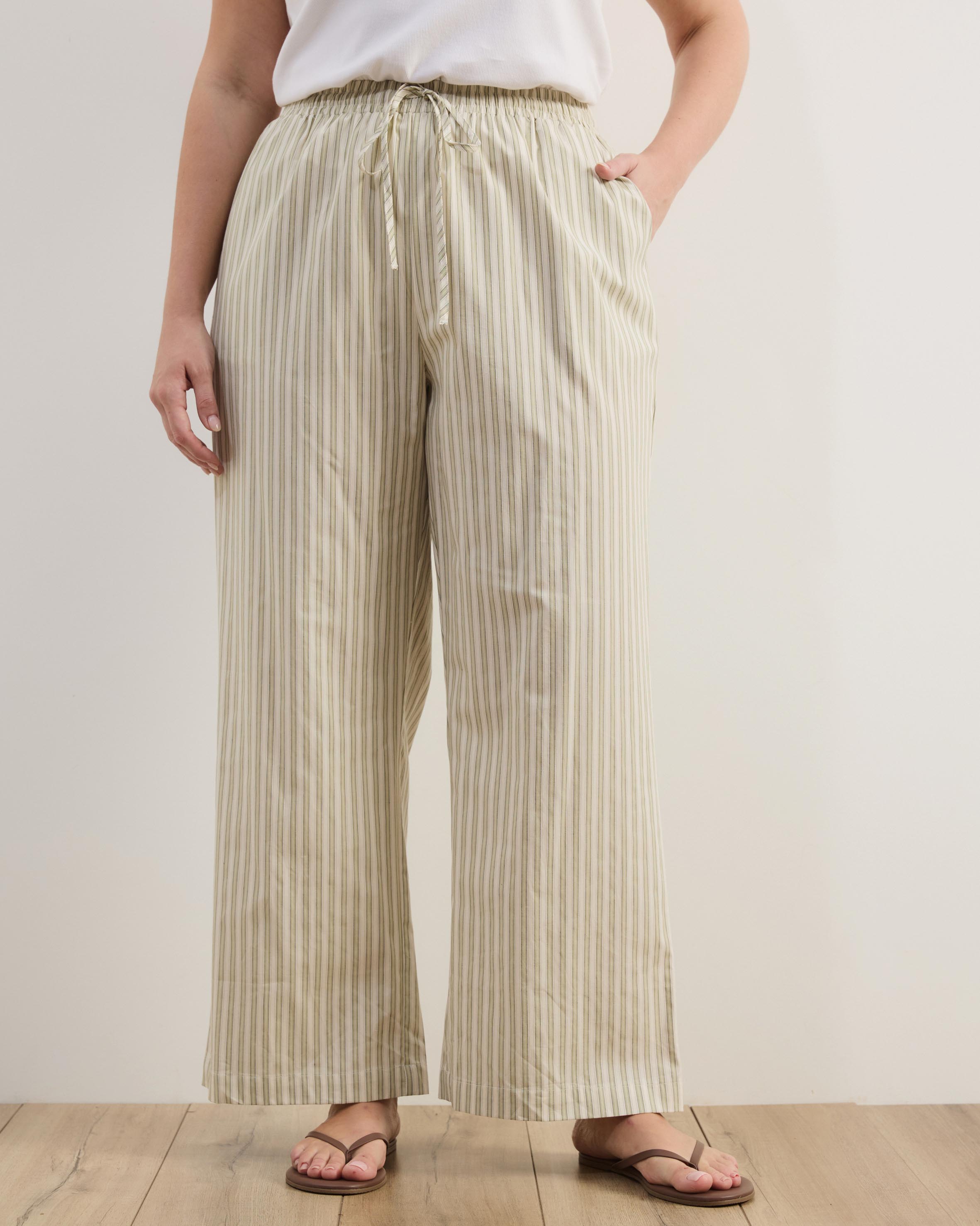 Elis Cotton Pants With Drawstring Detail At Waist