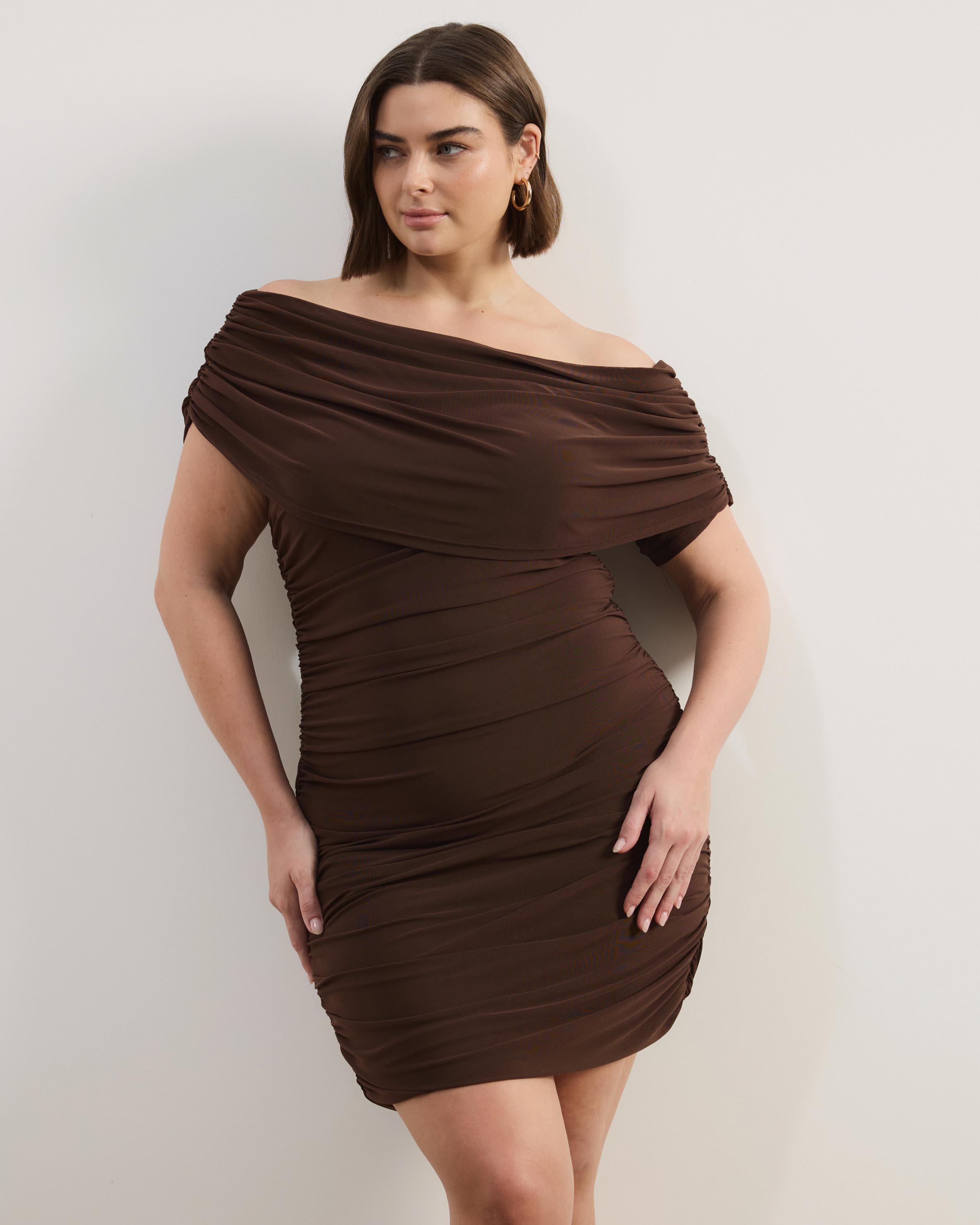 Millie Off Shoulder Mesh Mini Dress