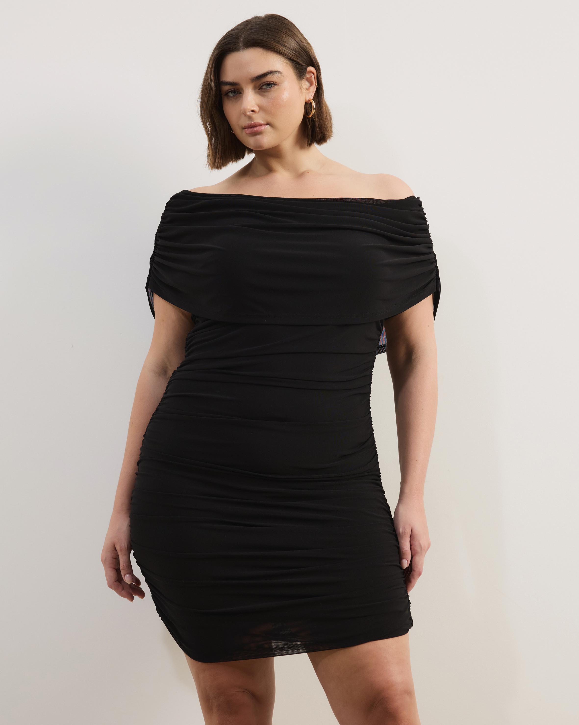 Millie Off Shoulder Mesh Mini Dress