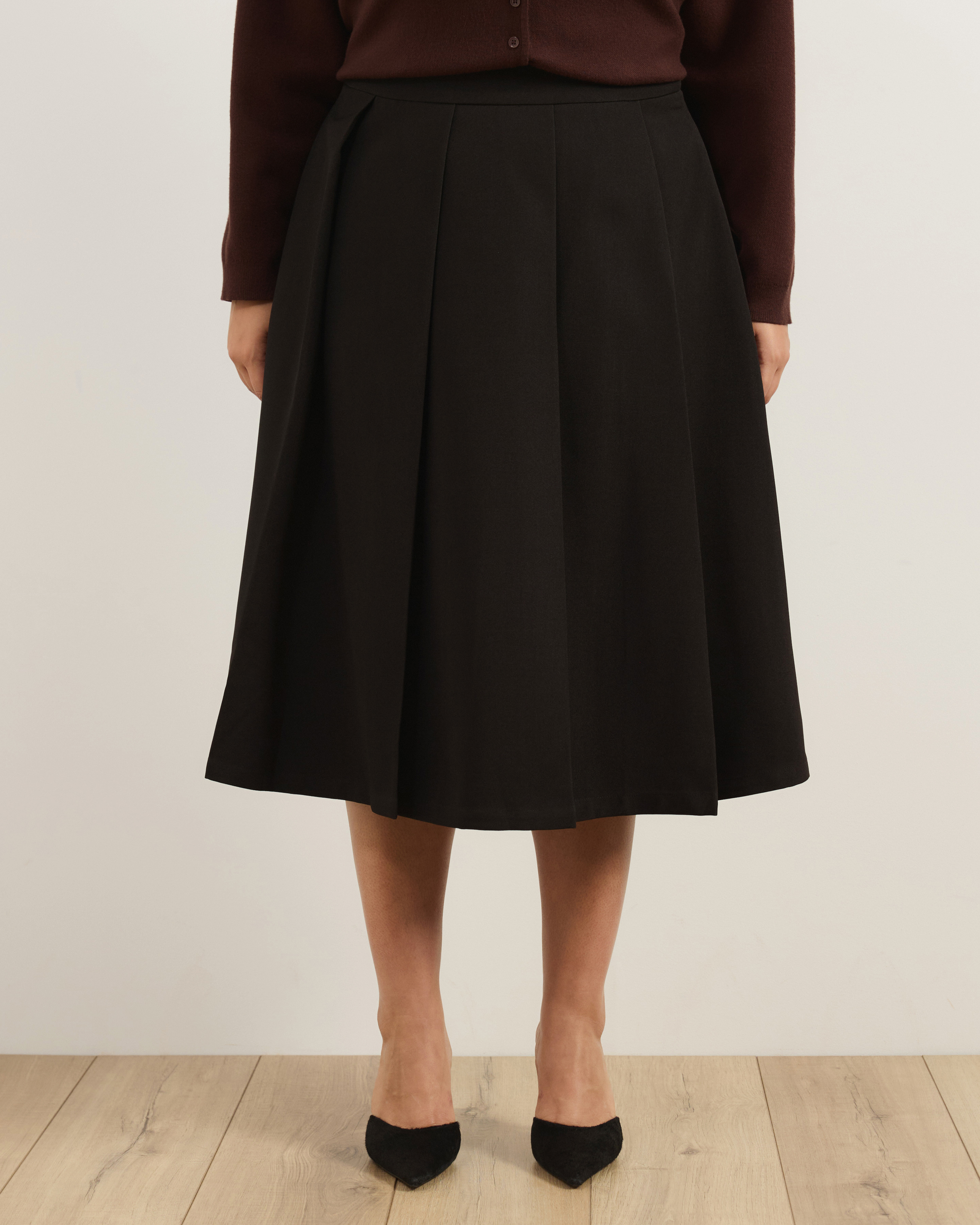 Lux Pleated Midi Skirt