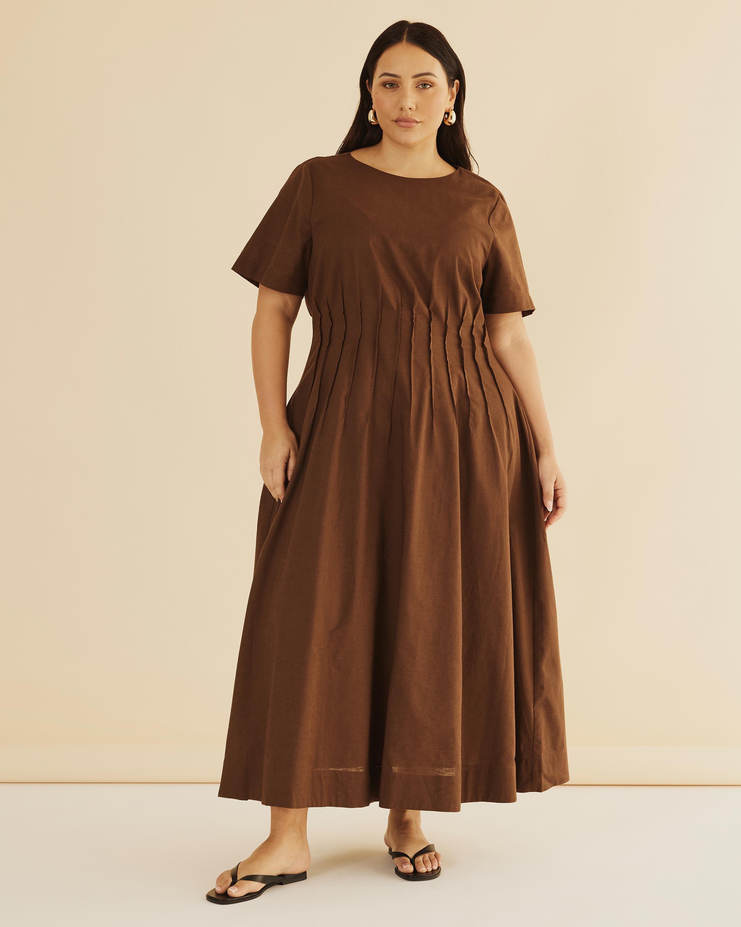 Maya Pleat Maxi Dress