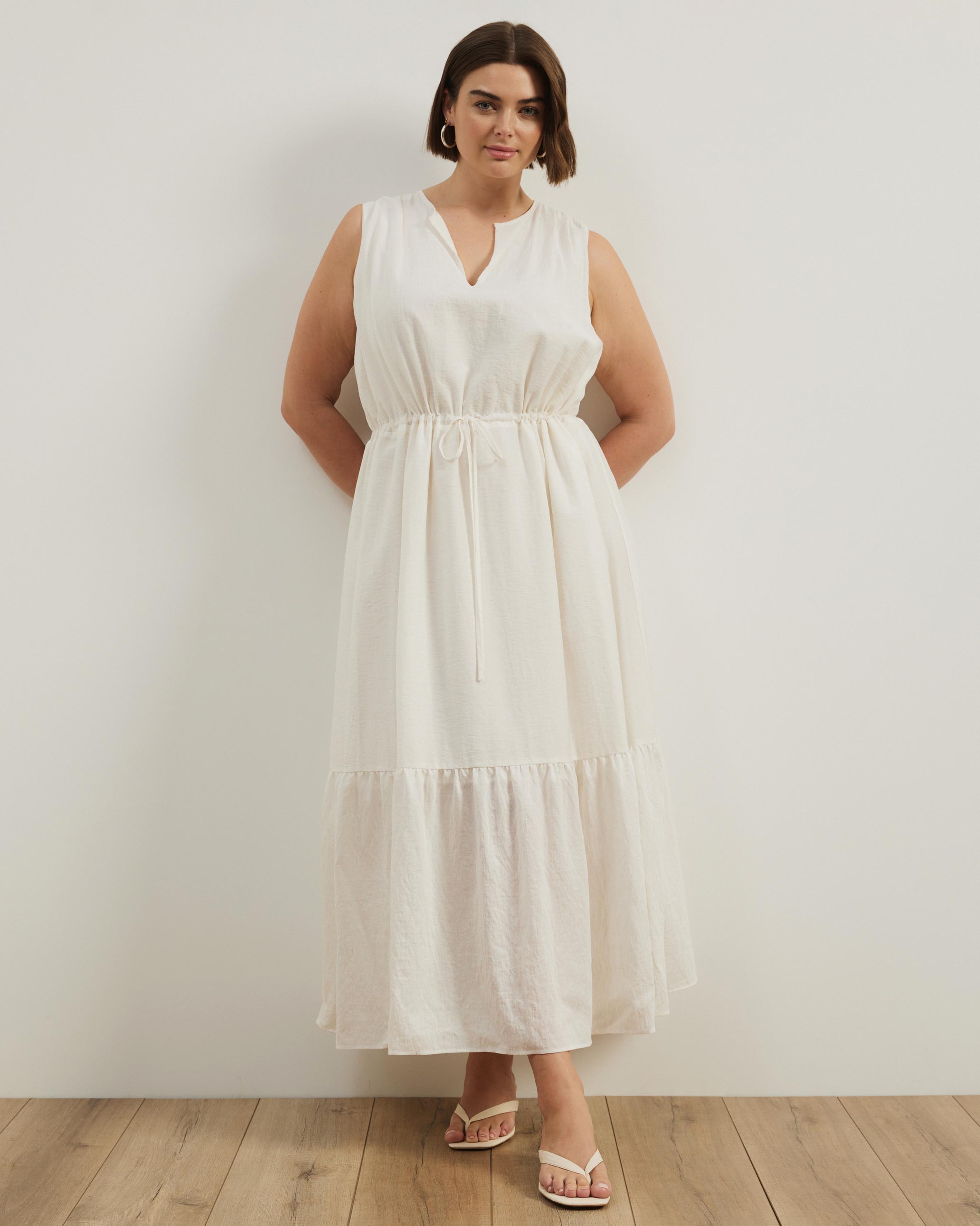 Verity Tiered V Neck Maxi Dress
