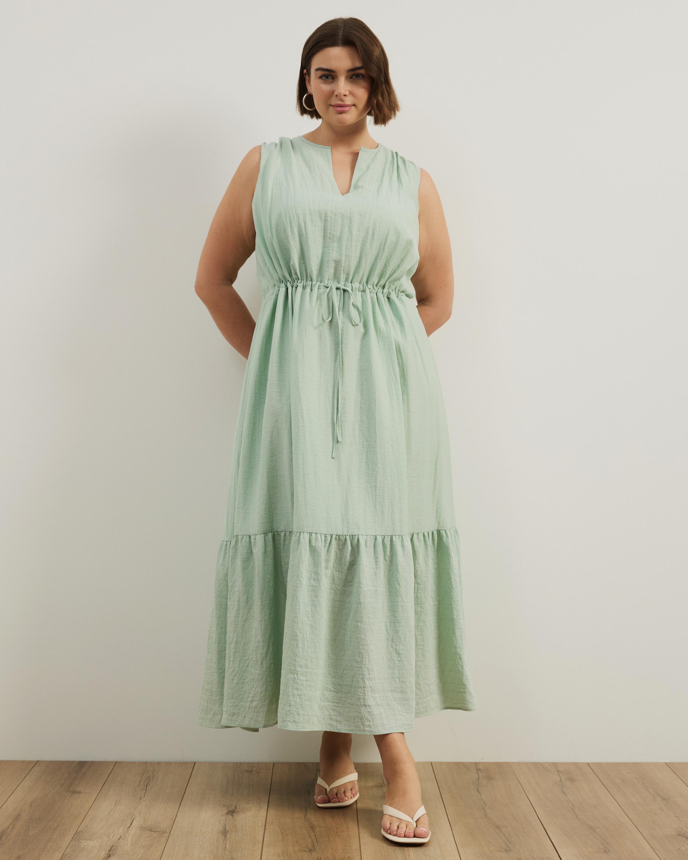 Verity Tiered V Neck Maxi Dress