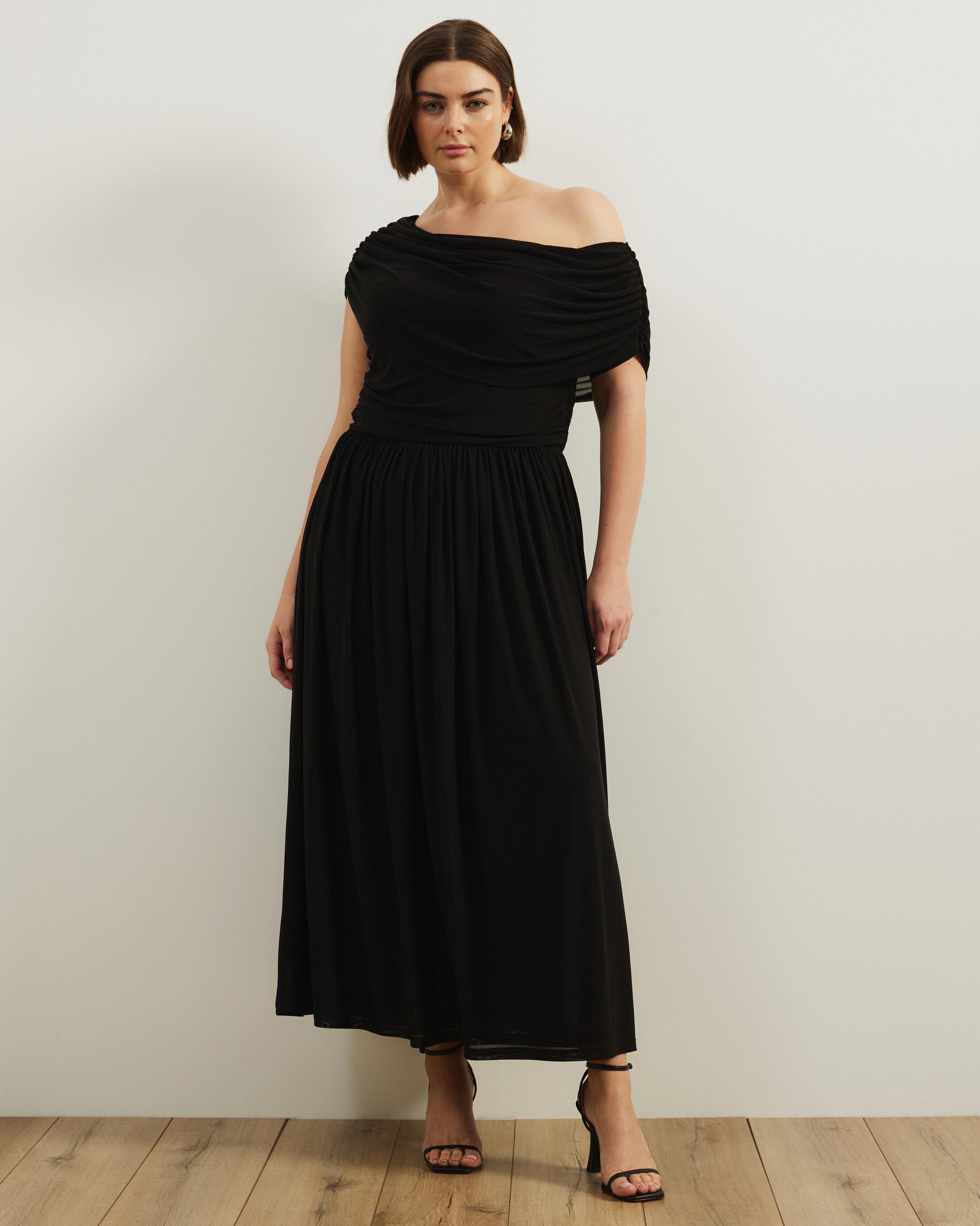 Winnie Off Shoulder Mesh Maxi Dress