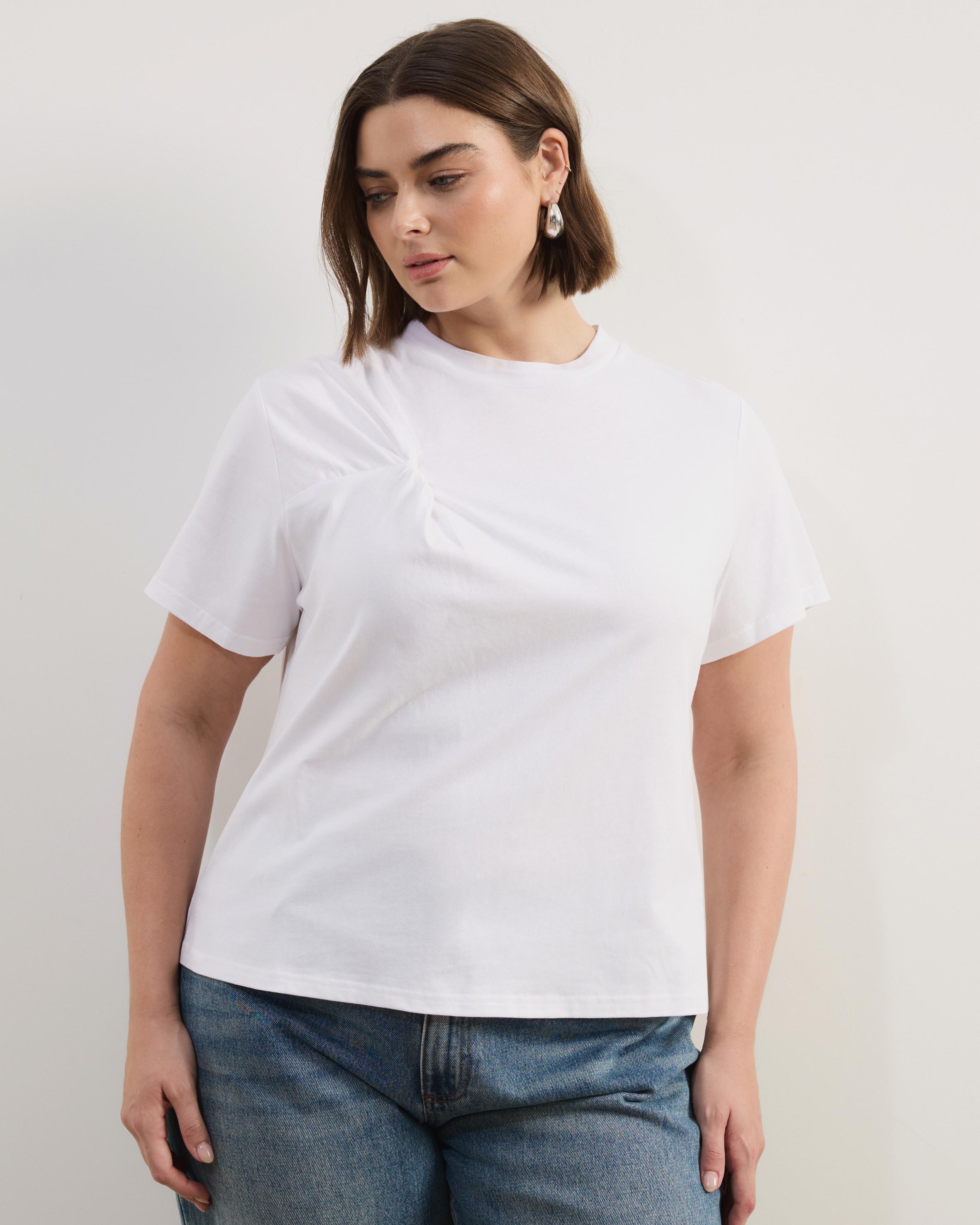 Lorrie Twist Shoulder T-Shirt