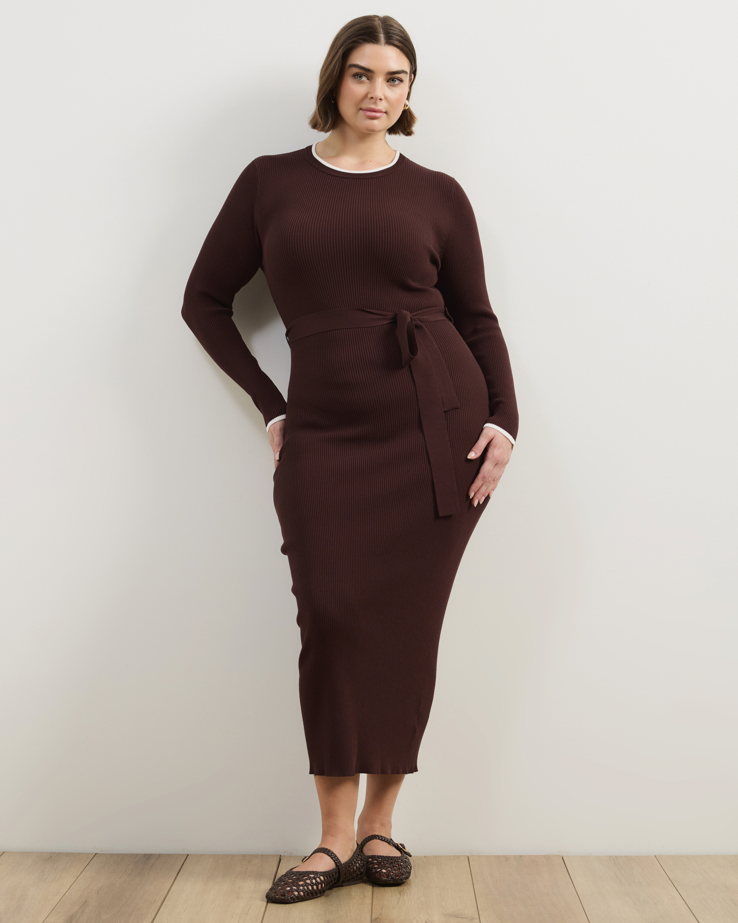 Maci Fitted Midi Knit Dress