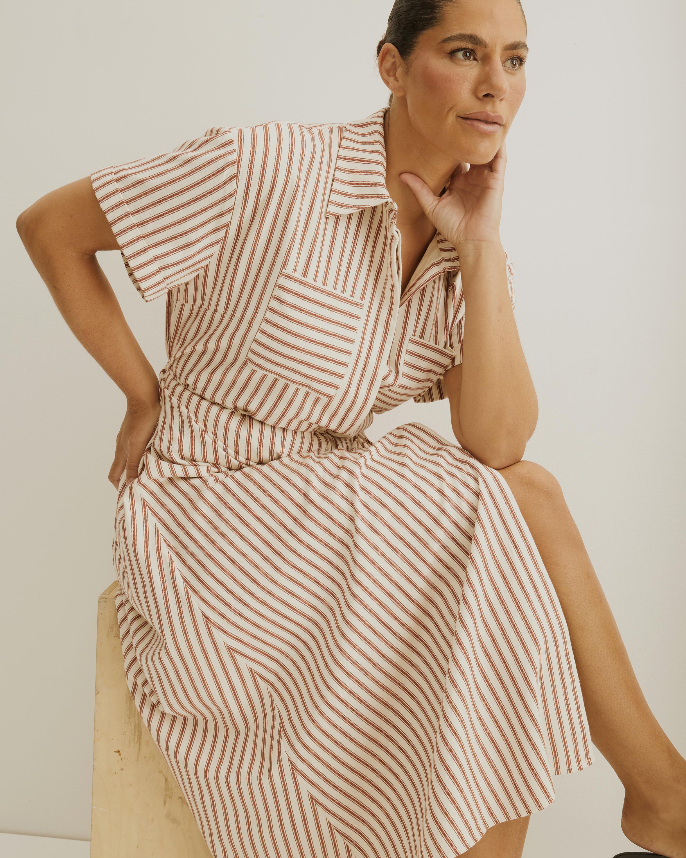 Amy Tie Back Maxi Shirt Dress