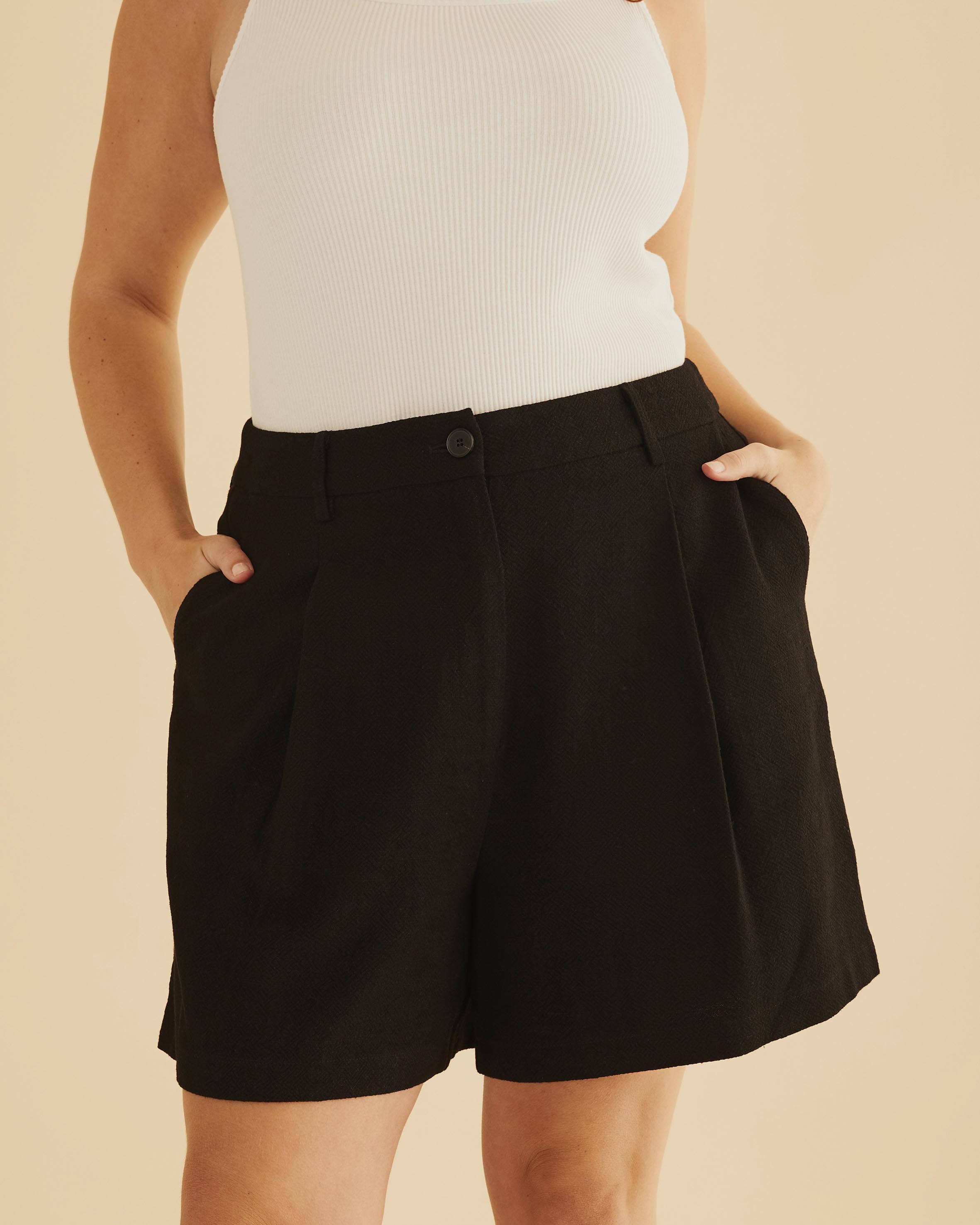 Remi Tailored Linen Blend Shorts