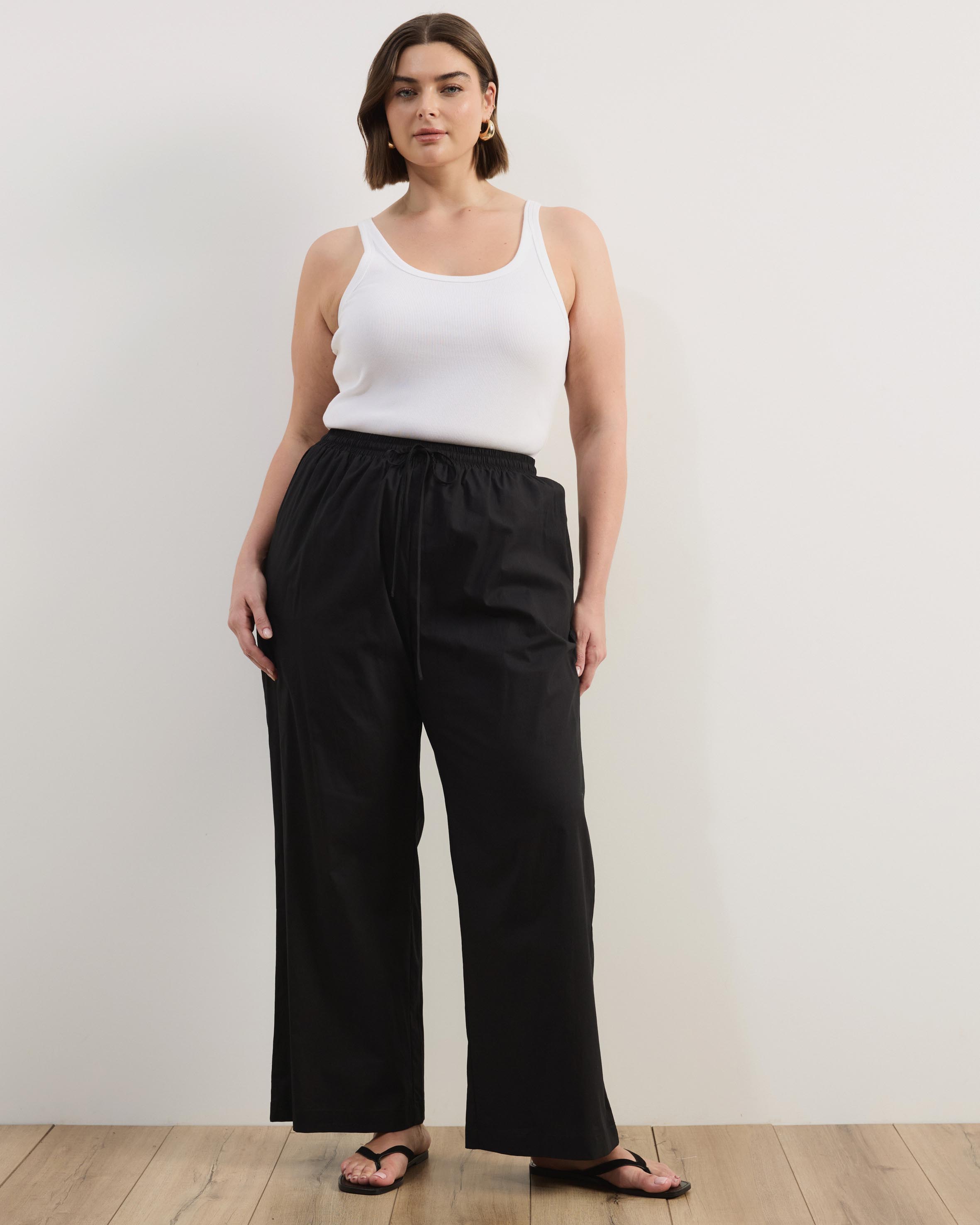 Elis Cotton Pants With Drawstring Detail At Waist