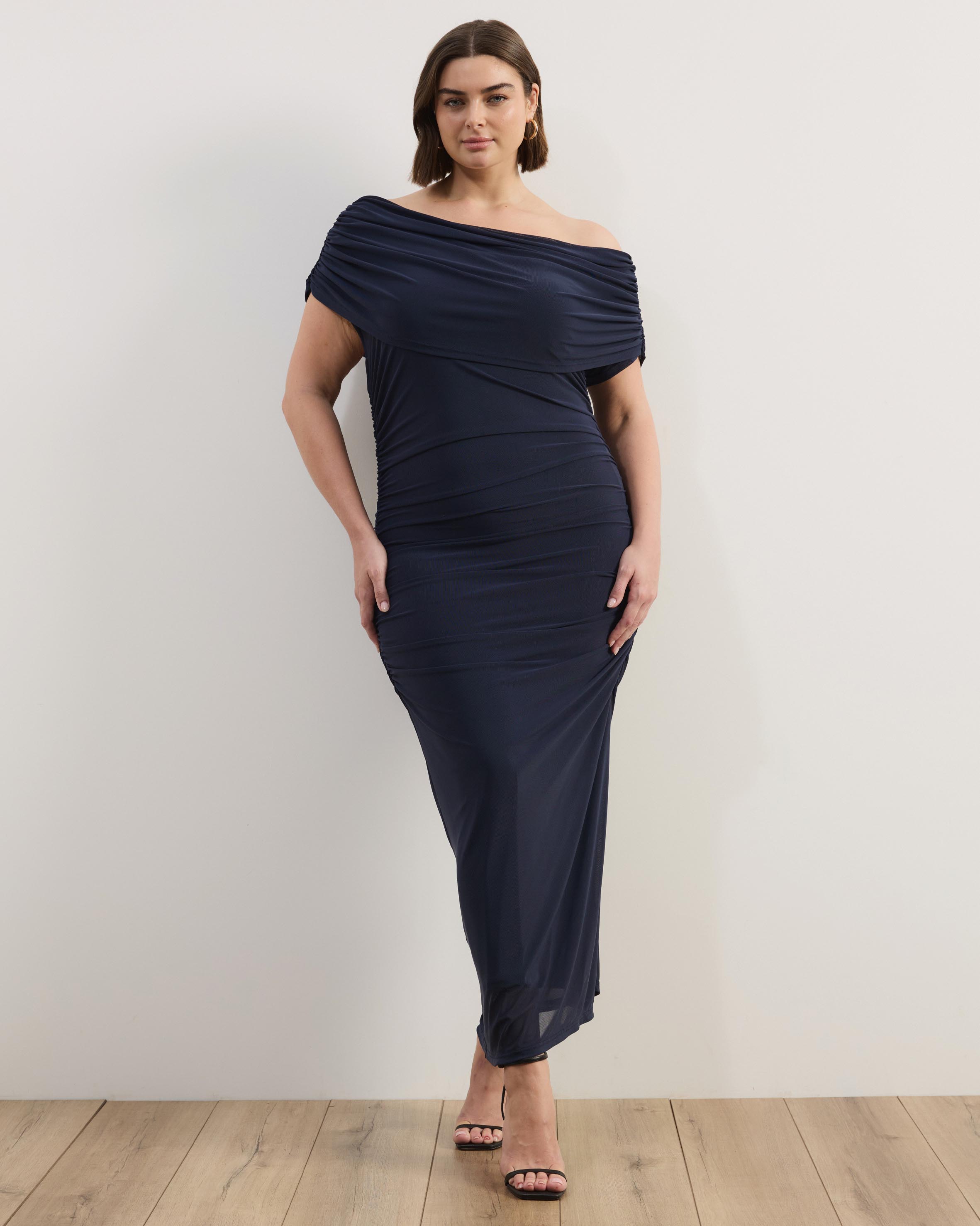 Bonnie Off Shoulder Mesh Maxi Dress
