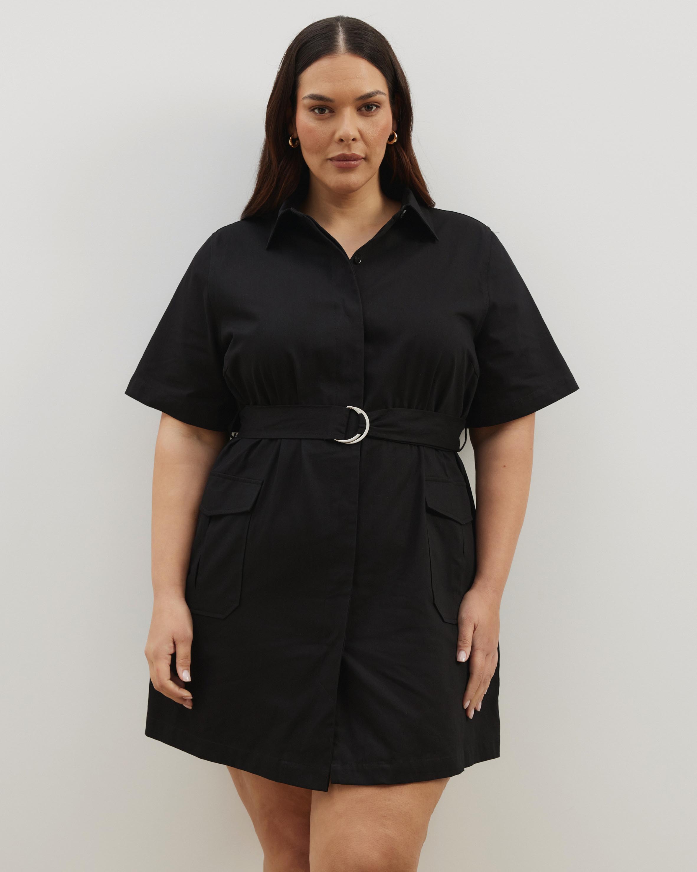 Amy Cotton Drill Mini Shirt Dress