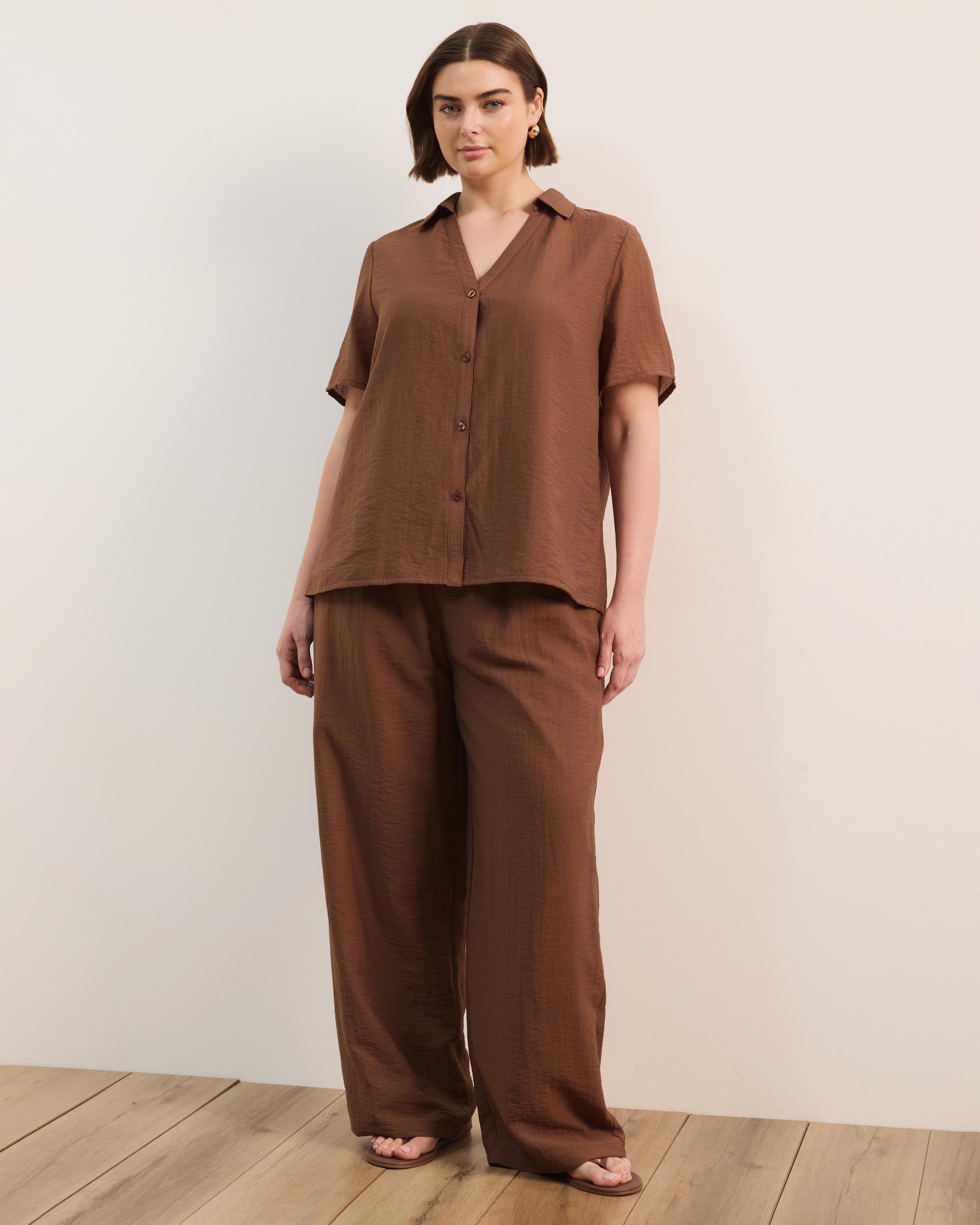 Josie Linen Blend Short Sleeve Shirt