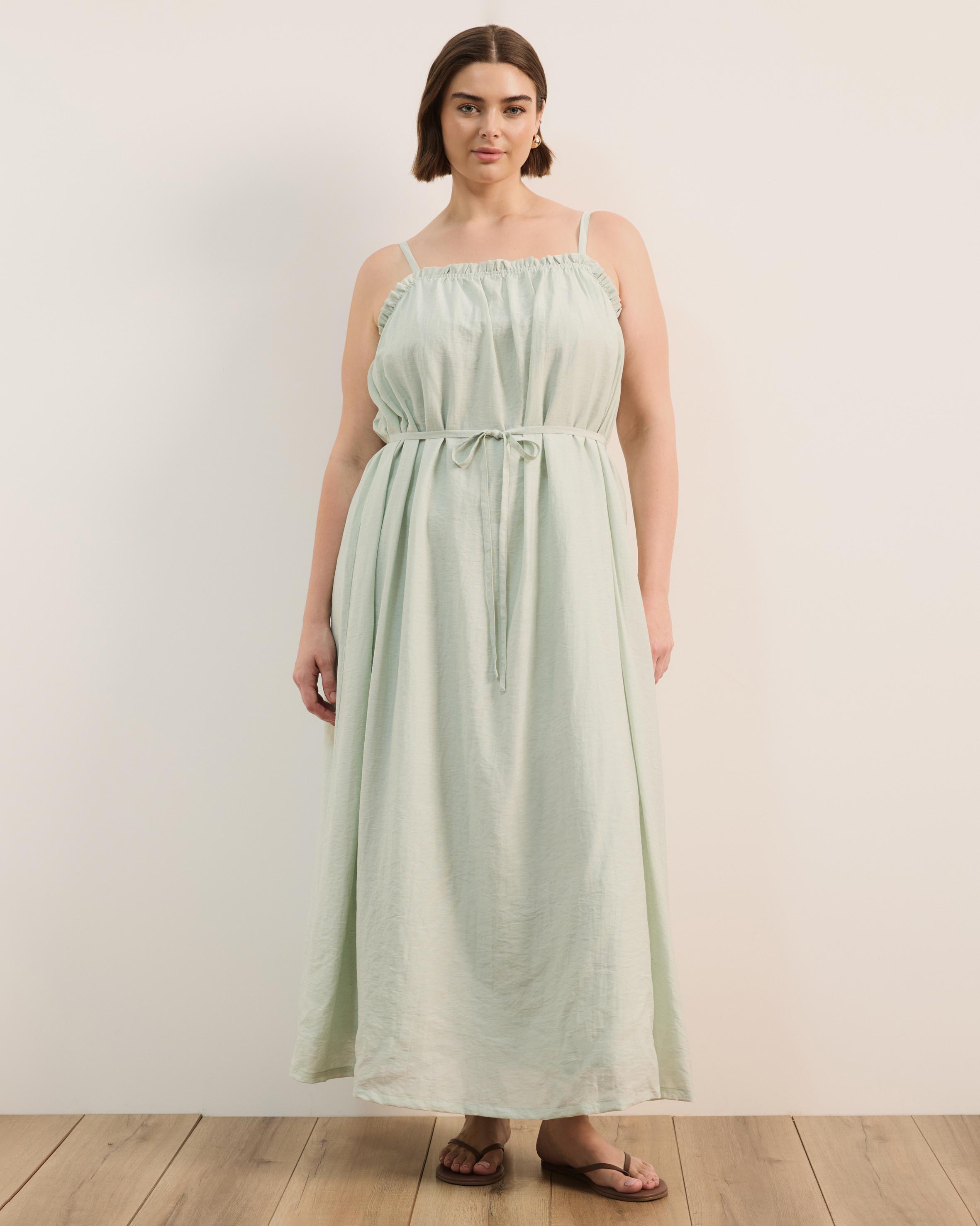 Brooks Linen Blend Maxi Dress
