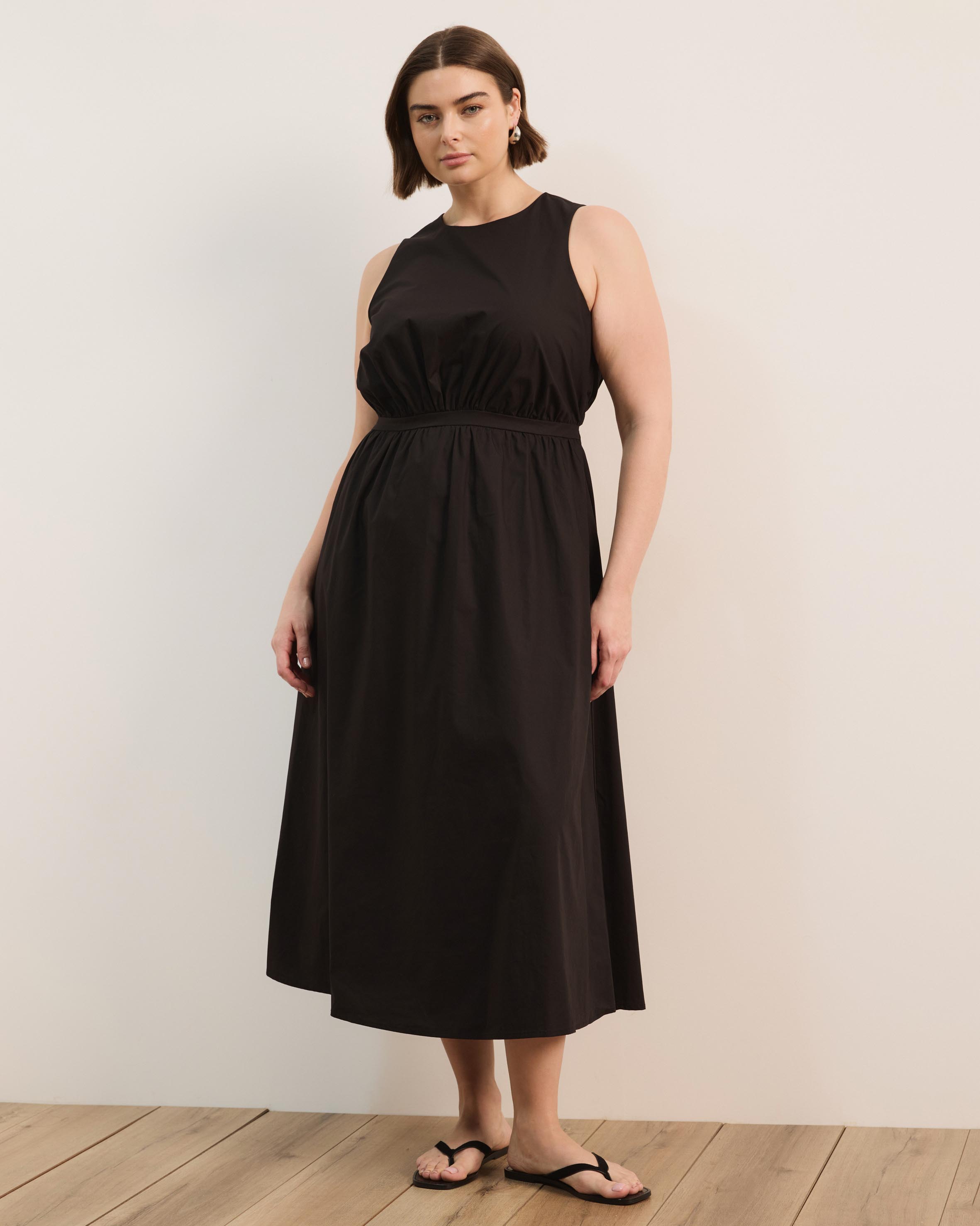 Isobel Cotton Midi Dress With Cutout
