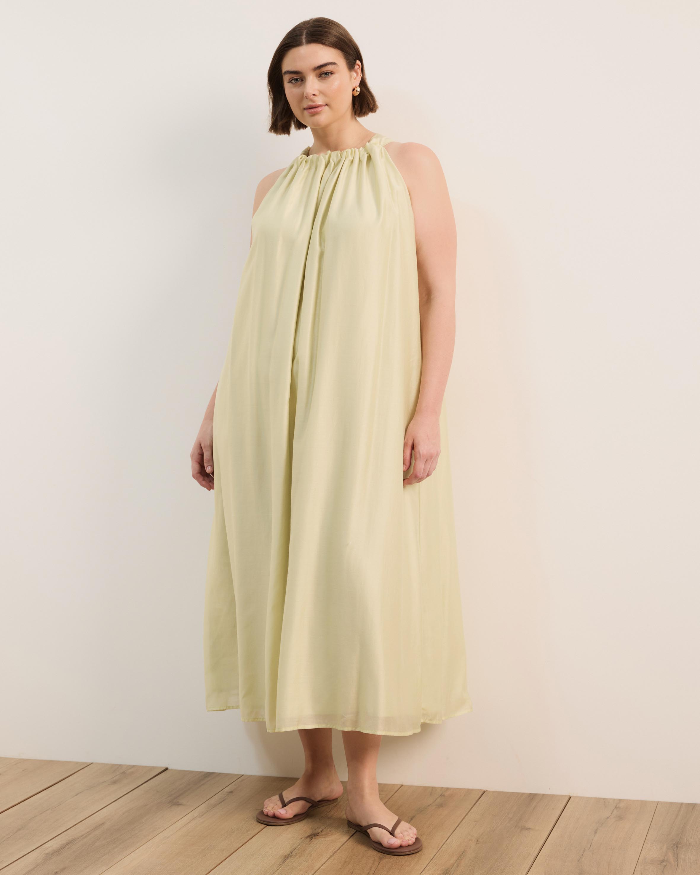 Paloma Voile Cut Away Tie Midi Dress