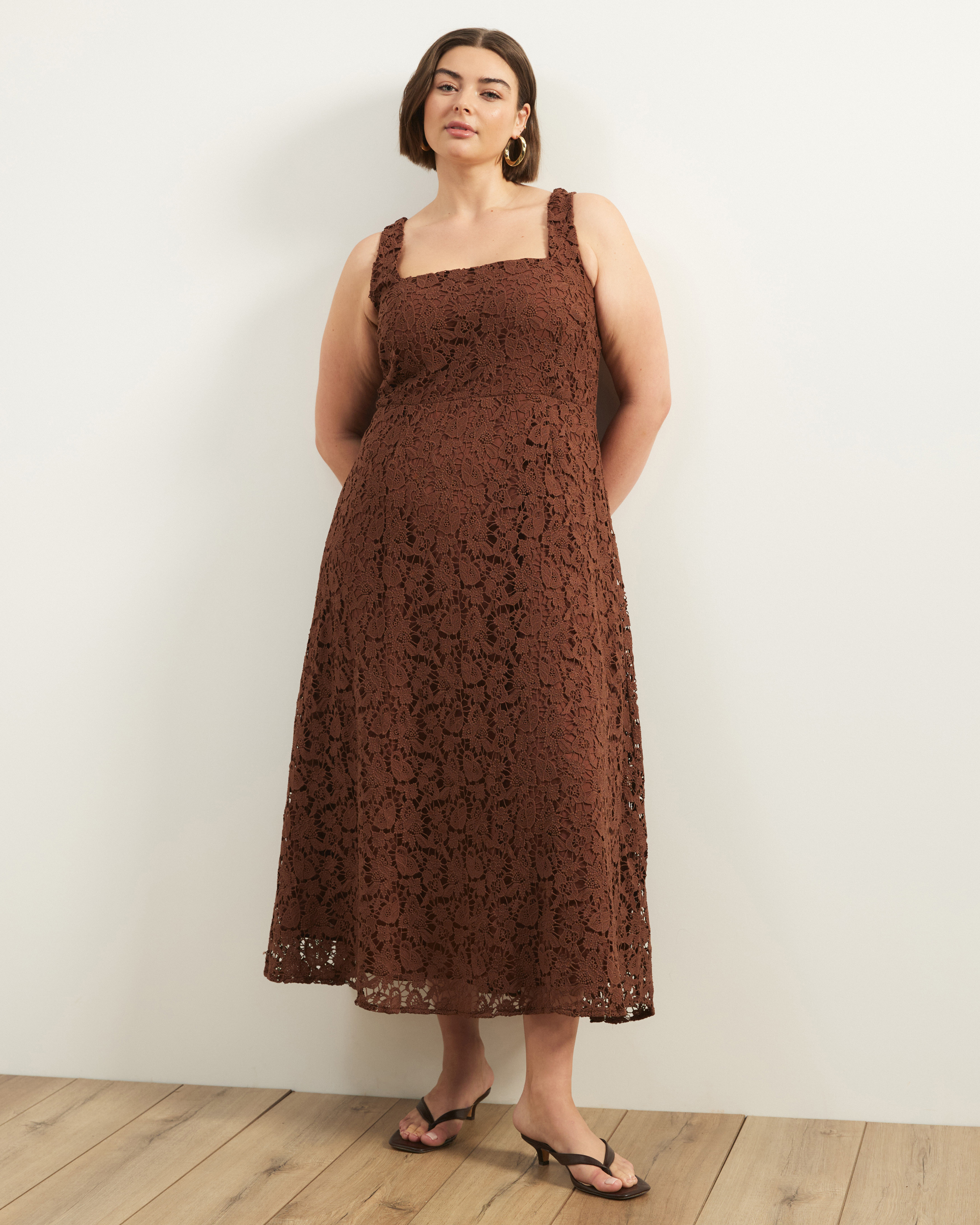 Rio Broderie Lace Midi Dress