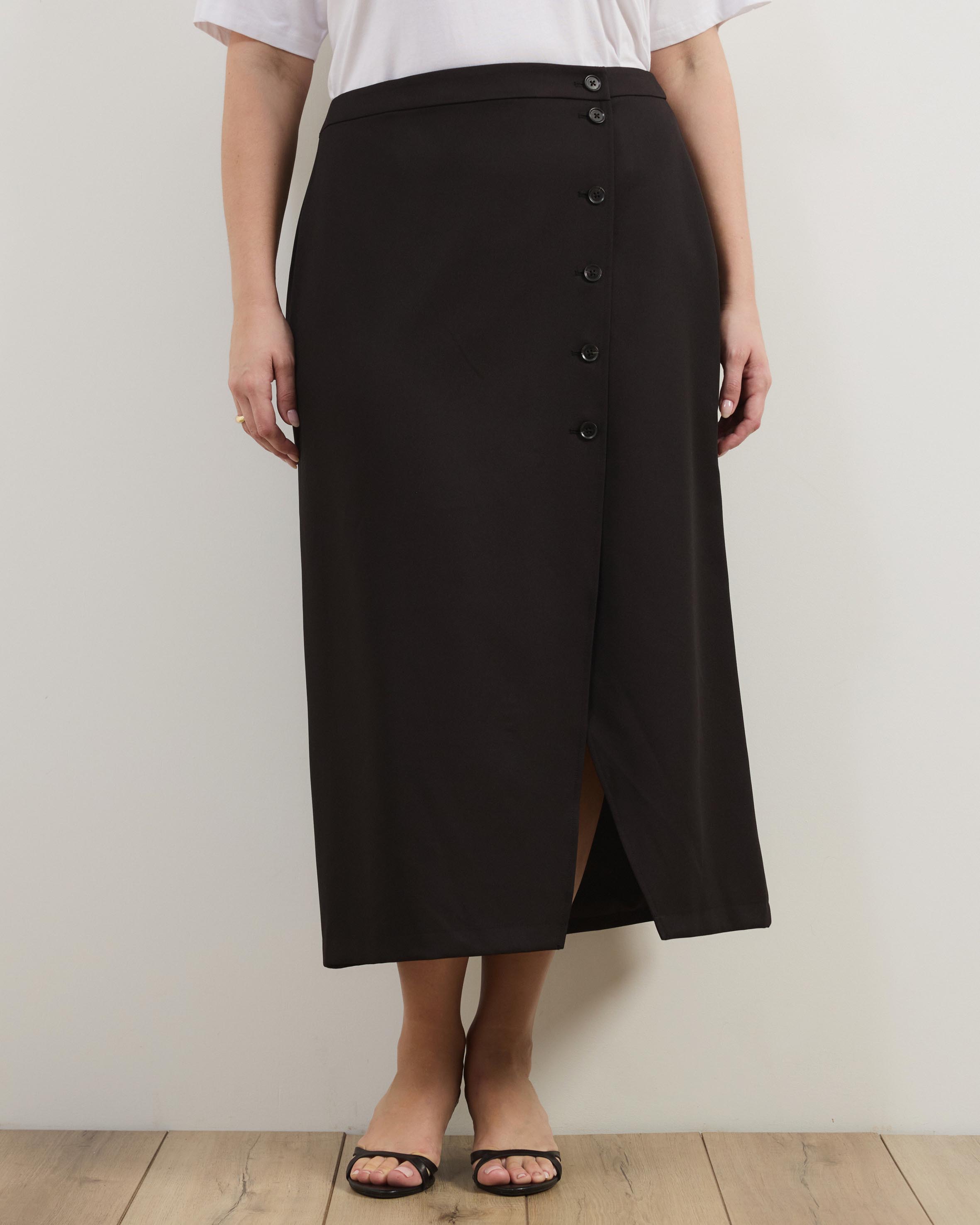 Sorelle Split Detail Midi Skirt