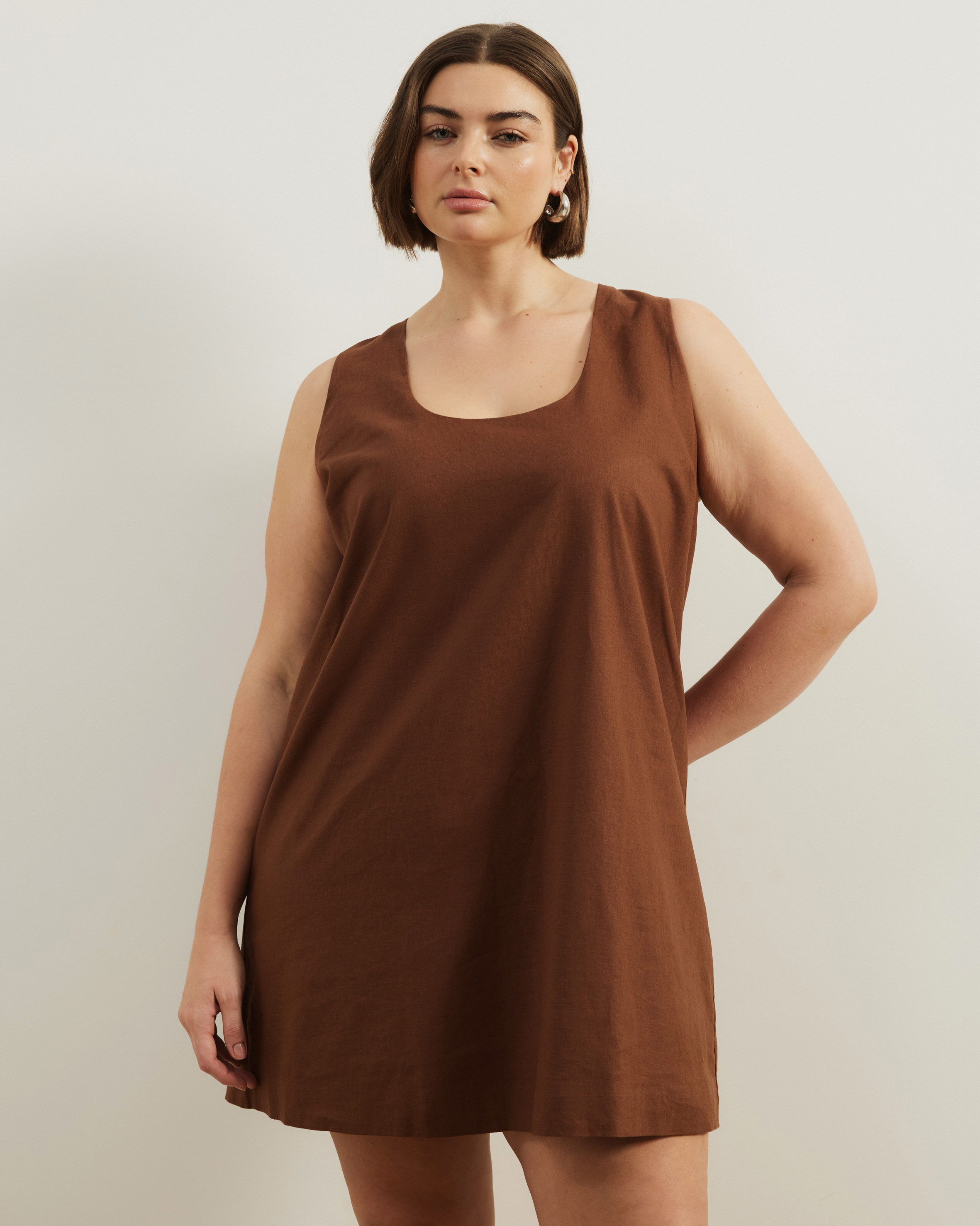 Luna Linen Blend Mini Dress