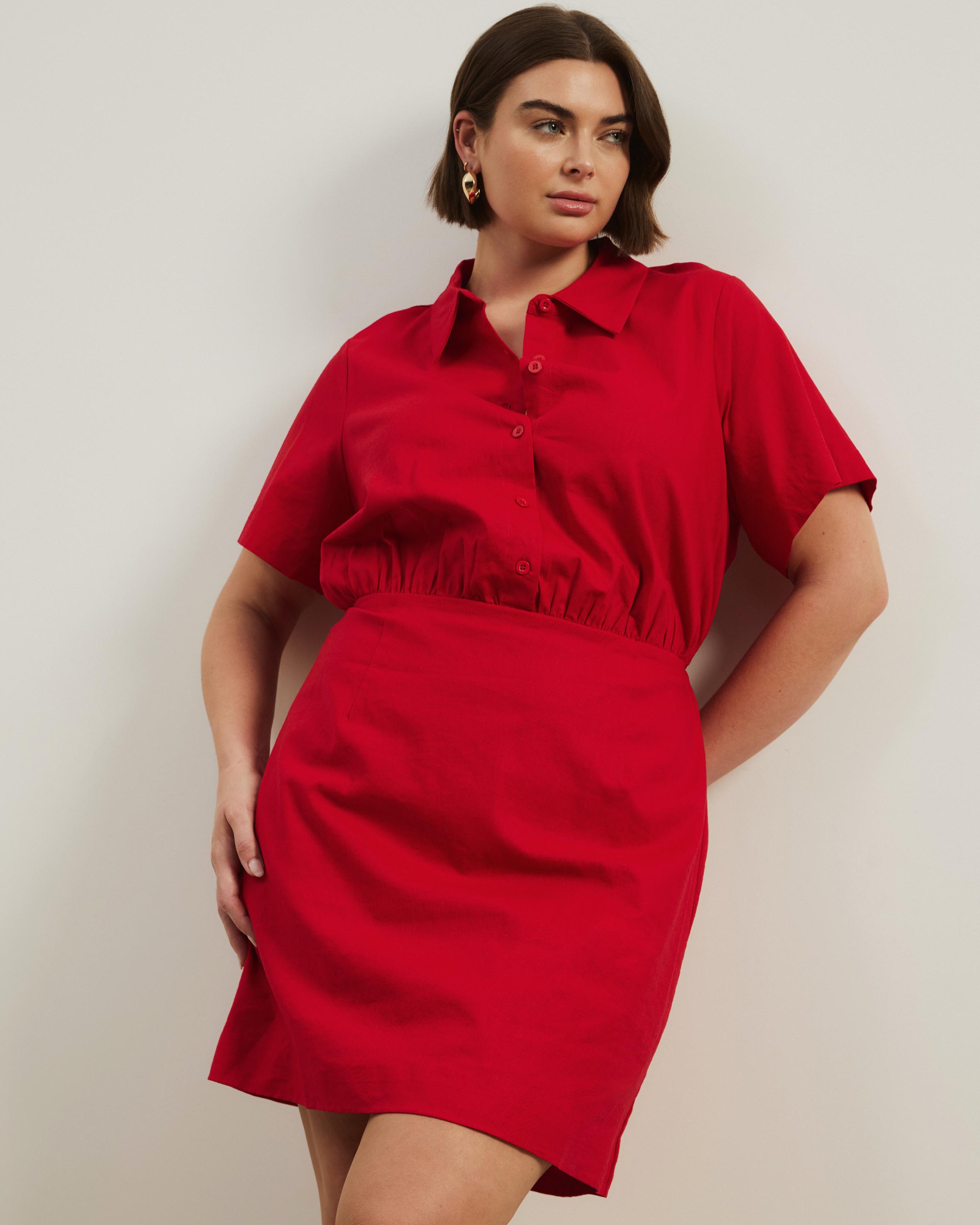 Remi Linen Blend Mini Shirt Dress