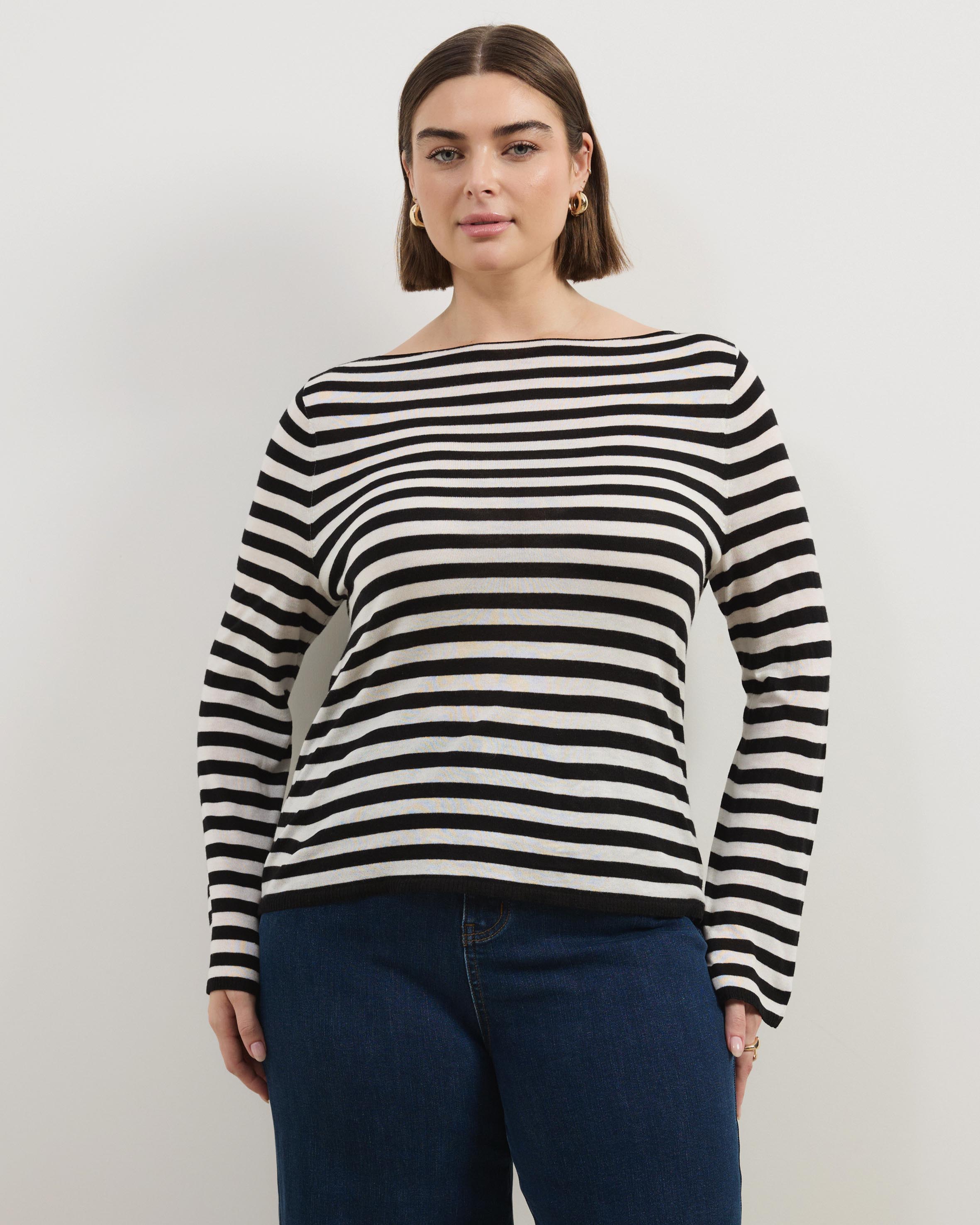 Bella Fine Knit Stripe Top