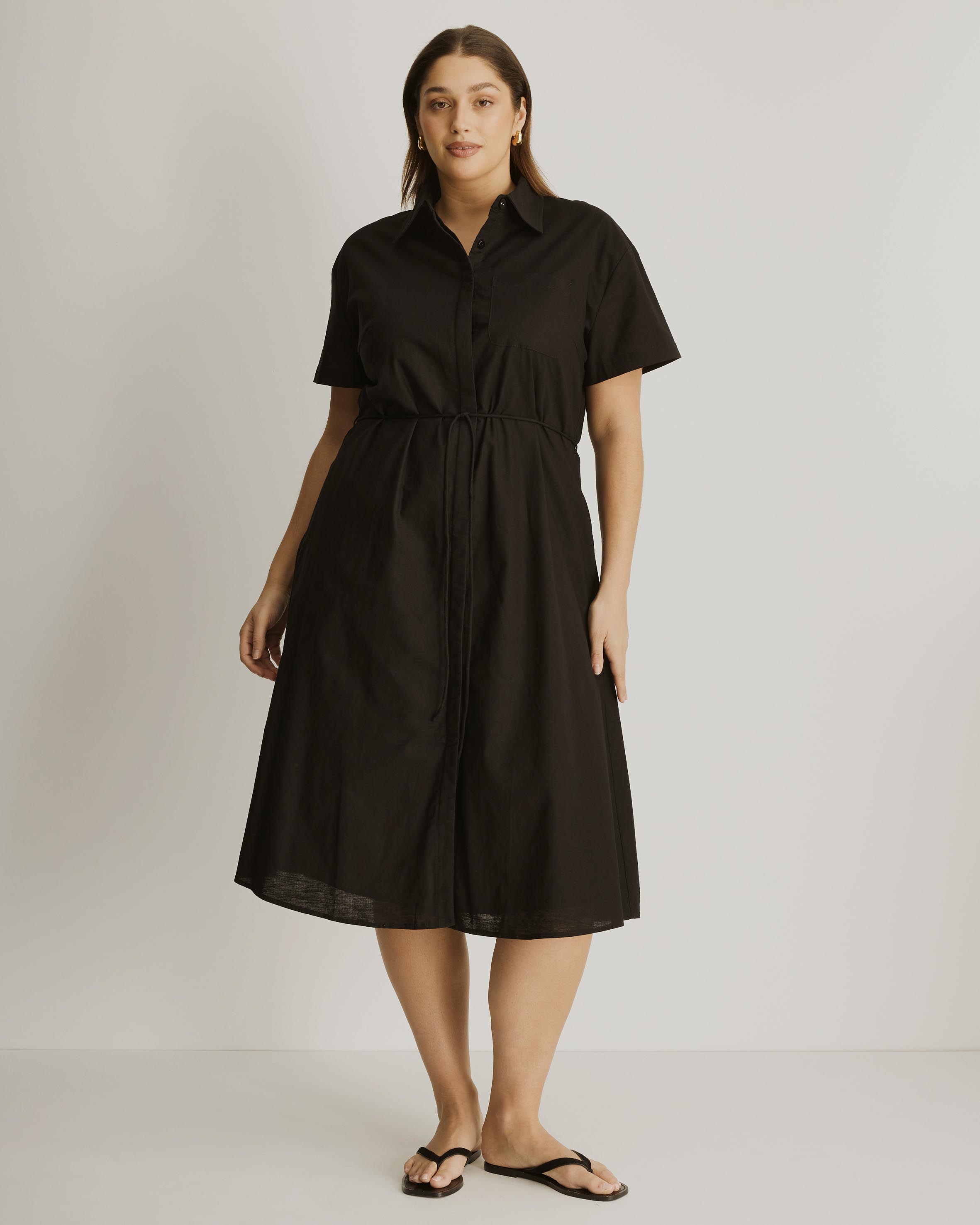 Cara Tie Waist Maxi Shirt Dress