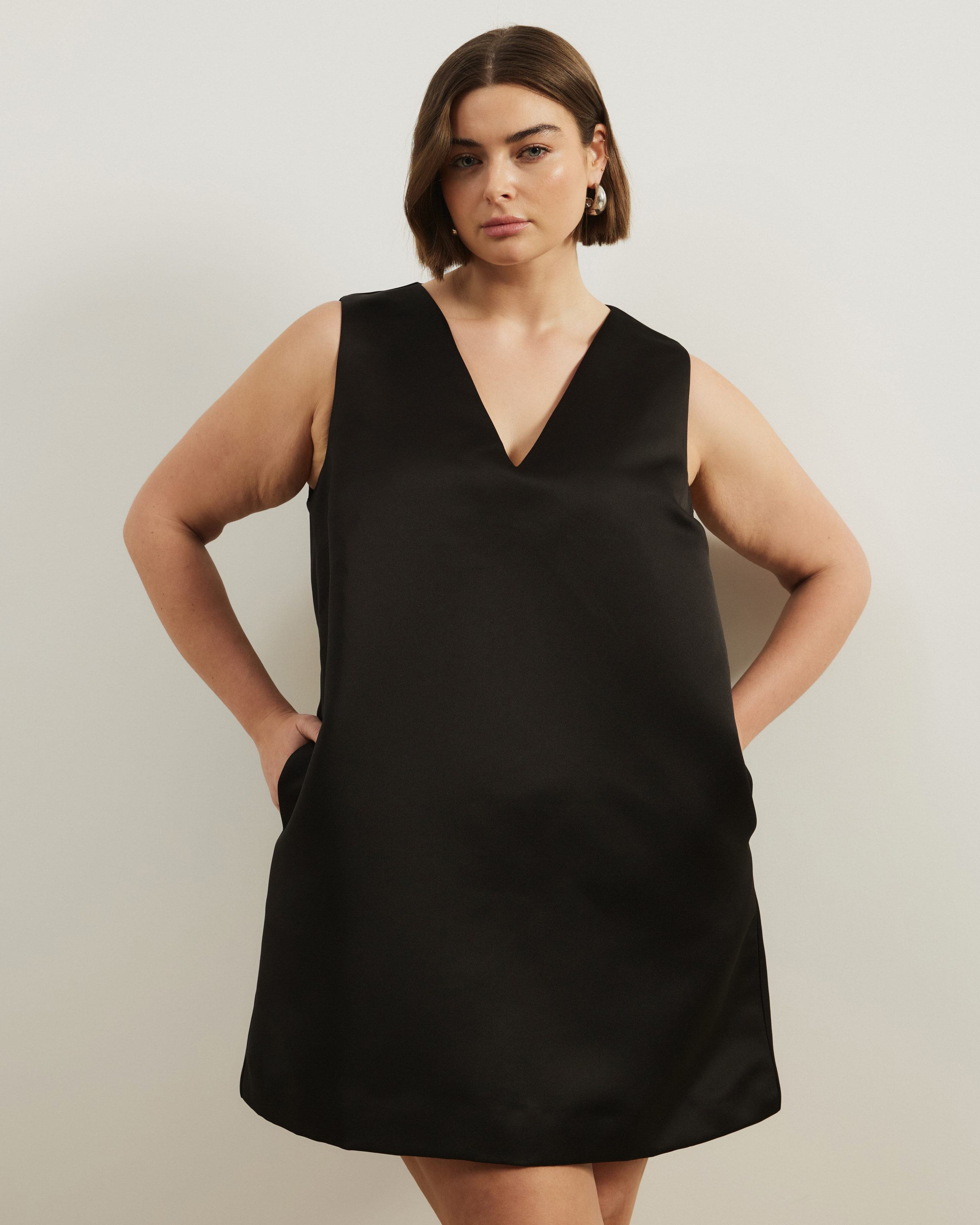 Poppy Structured Satin Mini Dress
